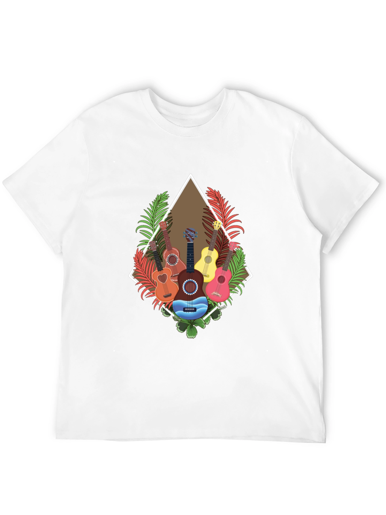 Black Tropical Guitar T-Shirt: Island Style view 12