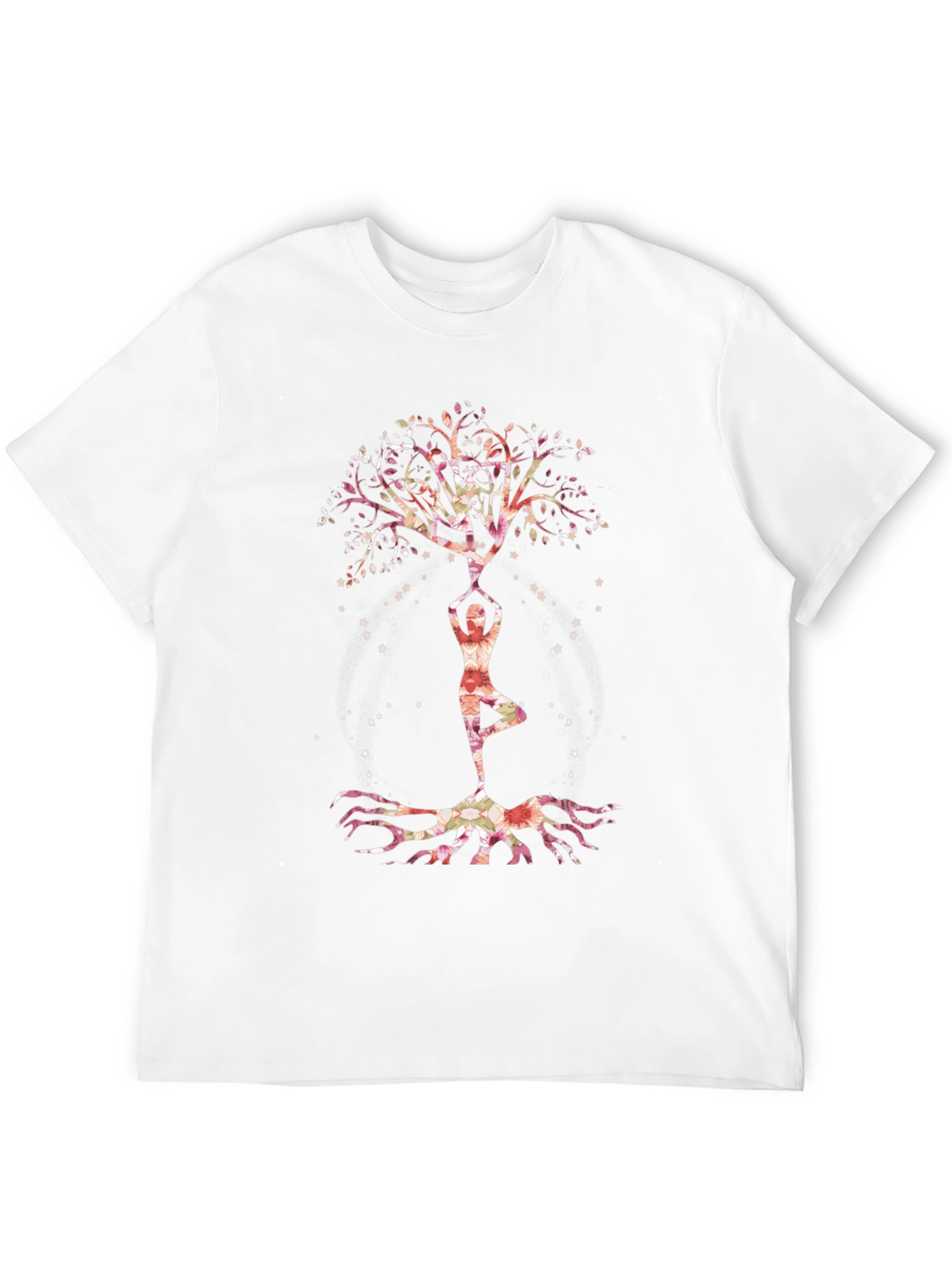 Black Yoga Tree of Life Graphic Tee - Black Cotton Blend view 12