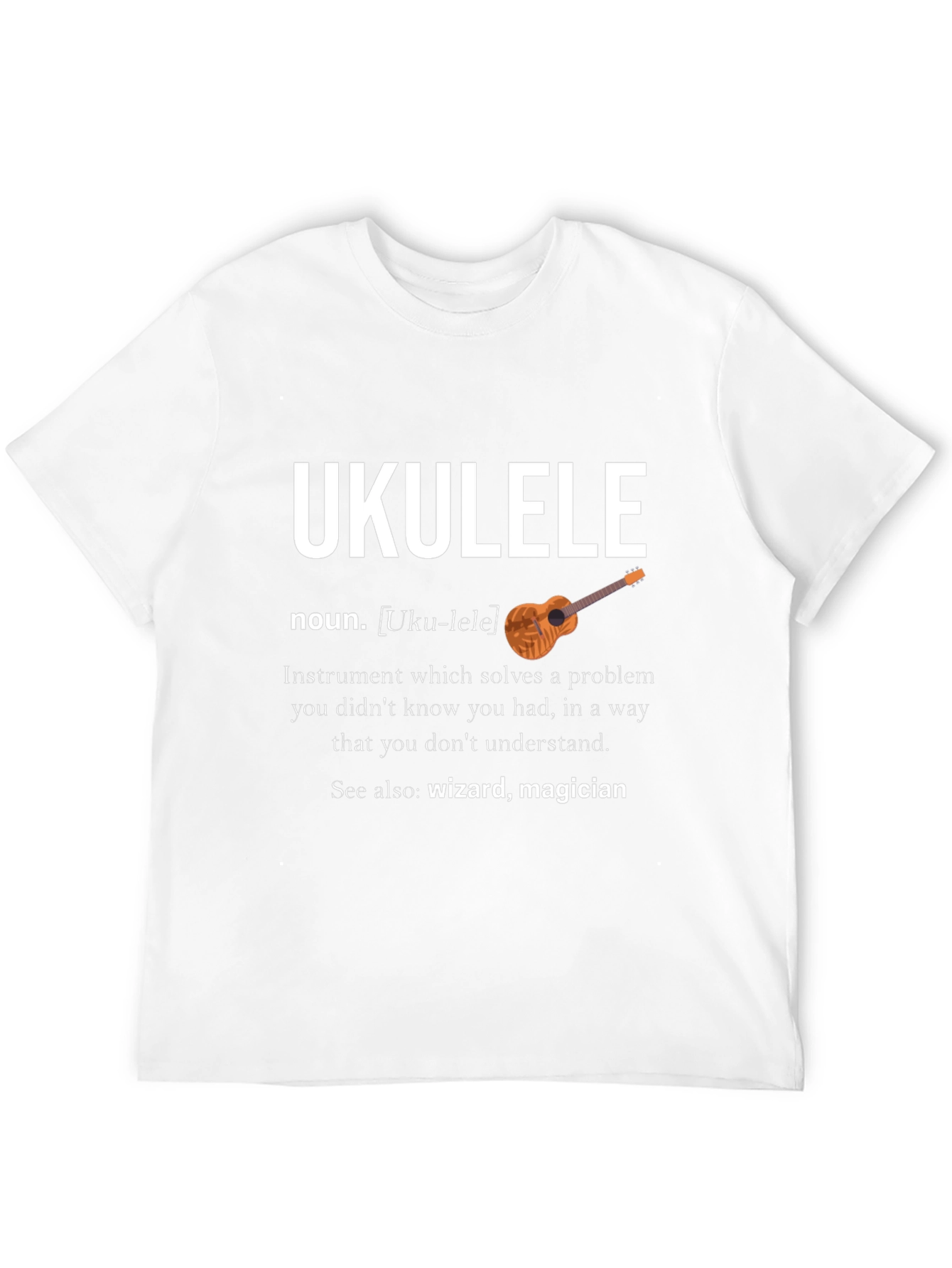 Black Ukulele Definition Graphic T-Shirt view 12