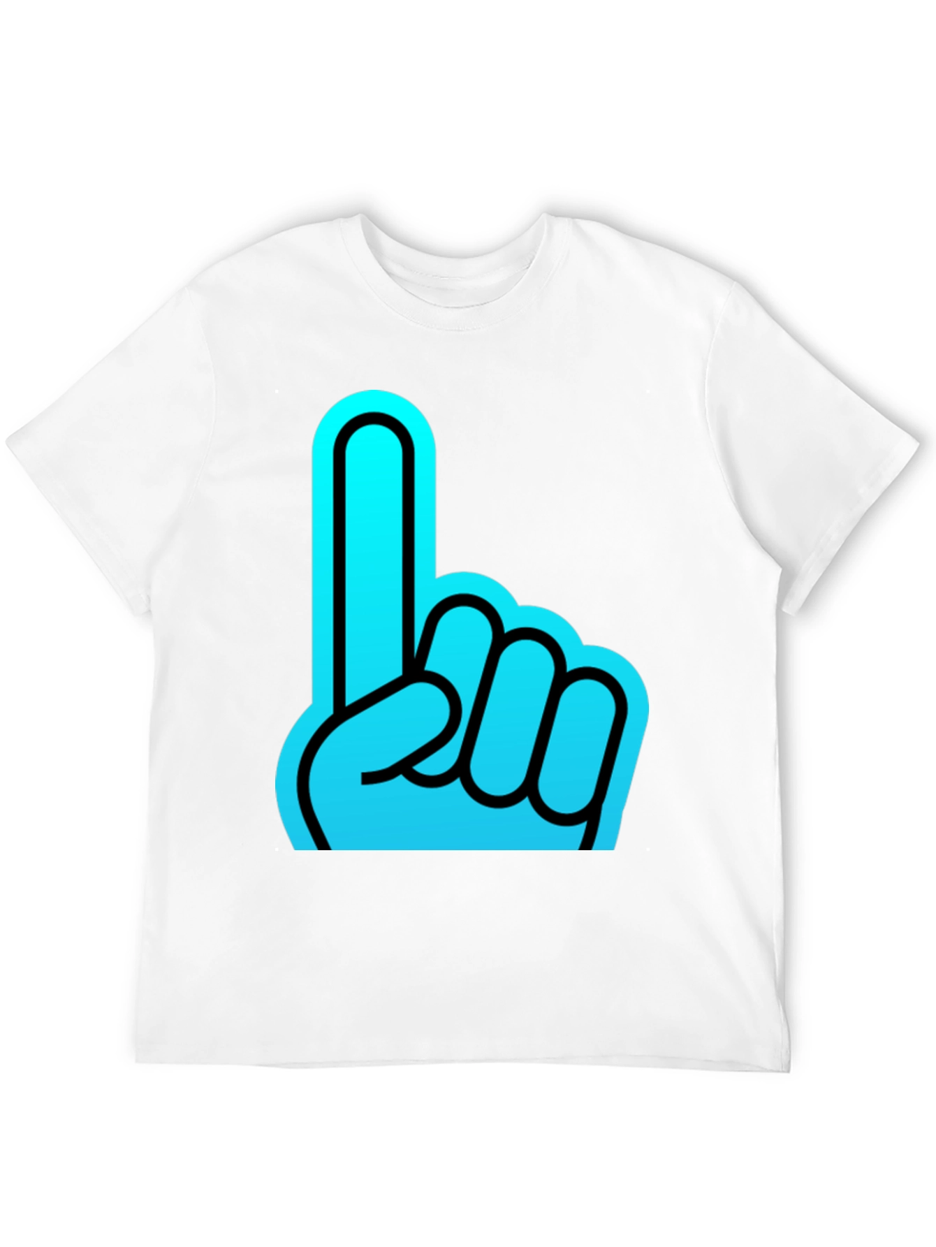 Black Foam Finger Graphic Black T-Shirt view 12
