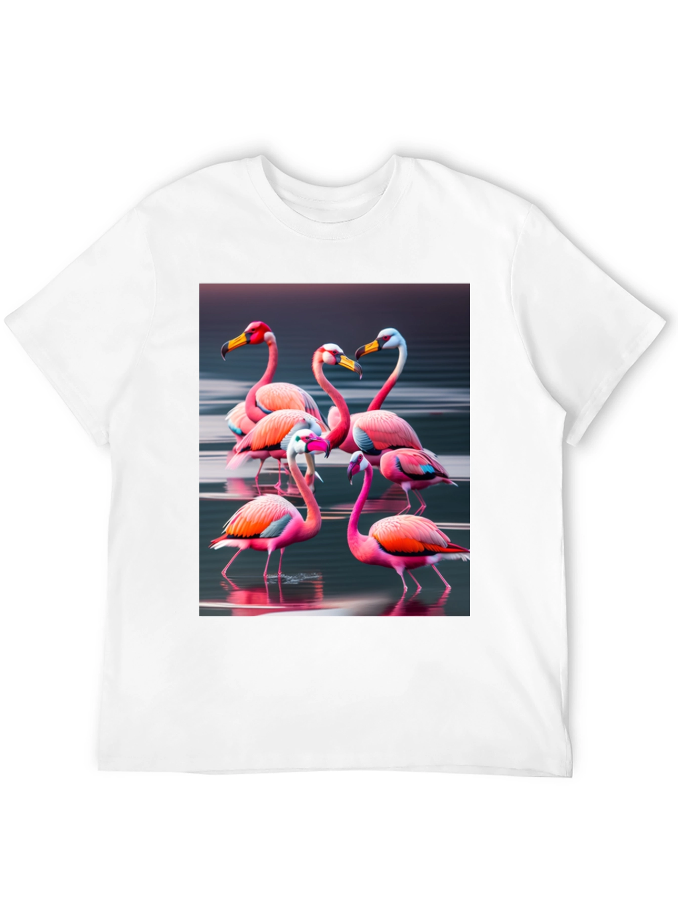 Black Flamingo Flock Graphic Tee - Black Cotton view 12