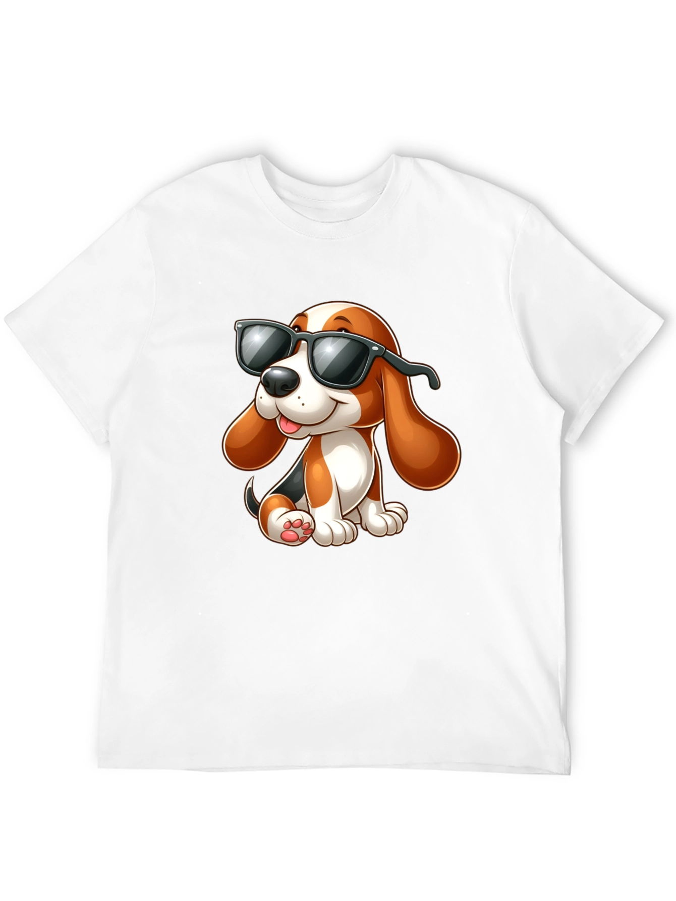 Black Cool Cartoon Dog Graphic T-Shirt view 12