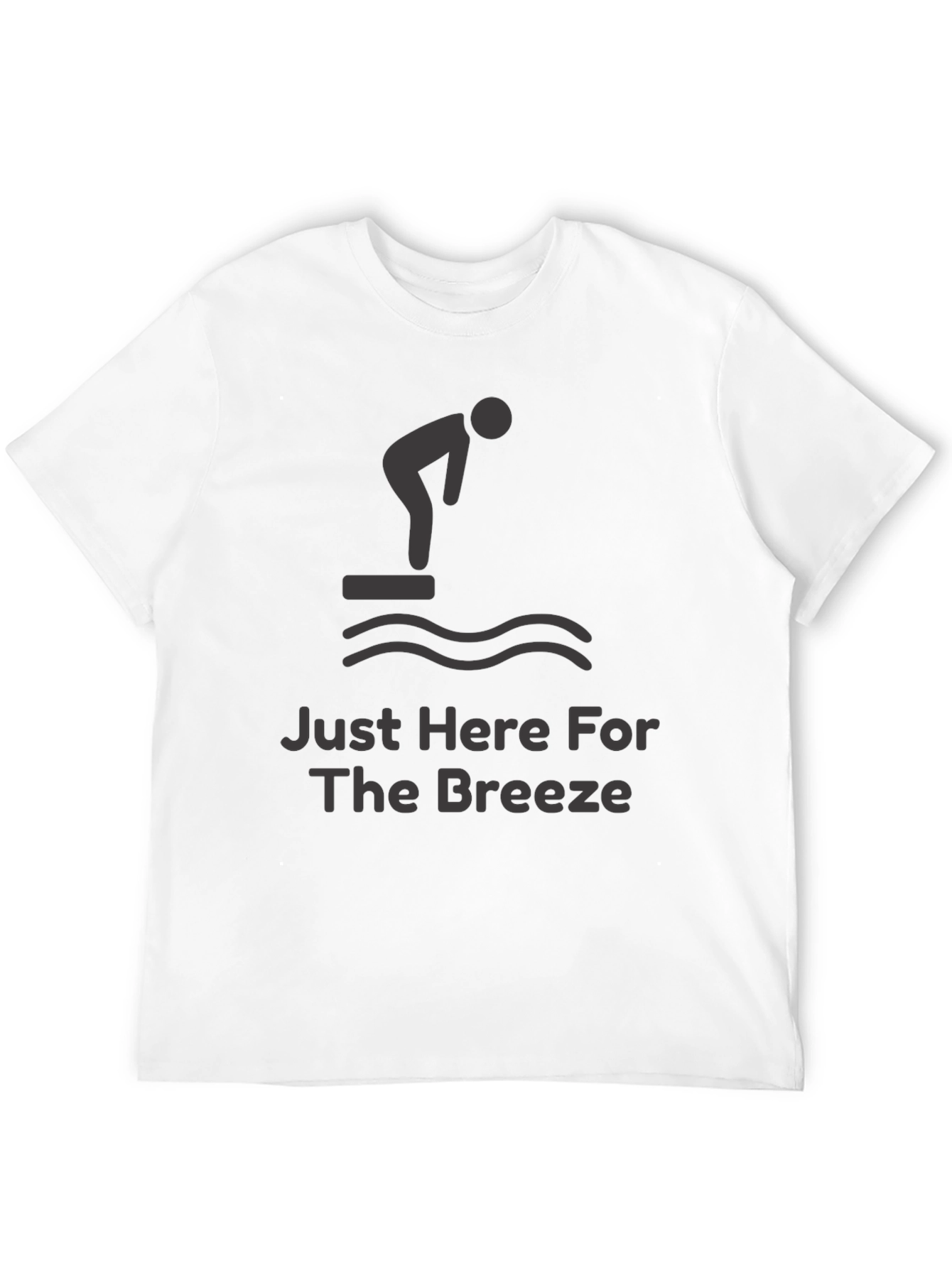 Black Just Here For The Breeze Funny Diver T-Shirt view 12