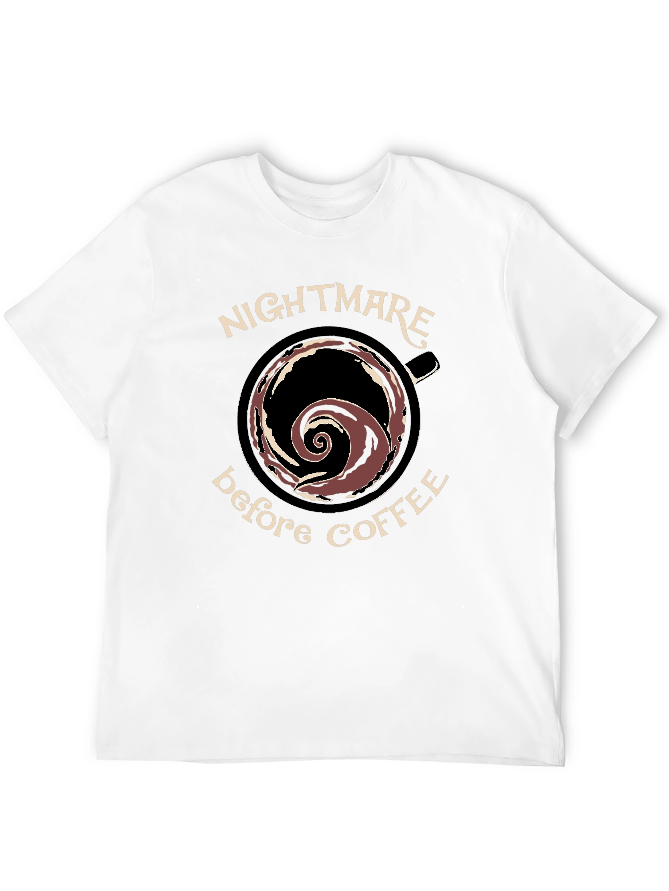 Black Nightmare Before Coffee Black Graphic T-Shirt view 12