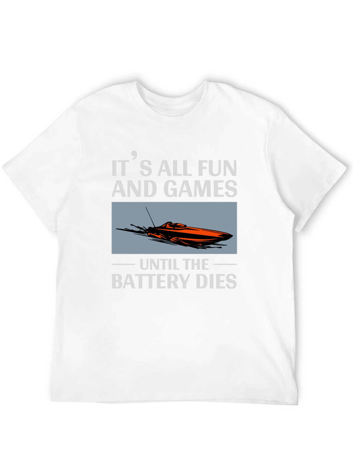 Black It's All Fun and Games Until The Battery Dies T-Shirt view 12