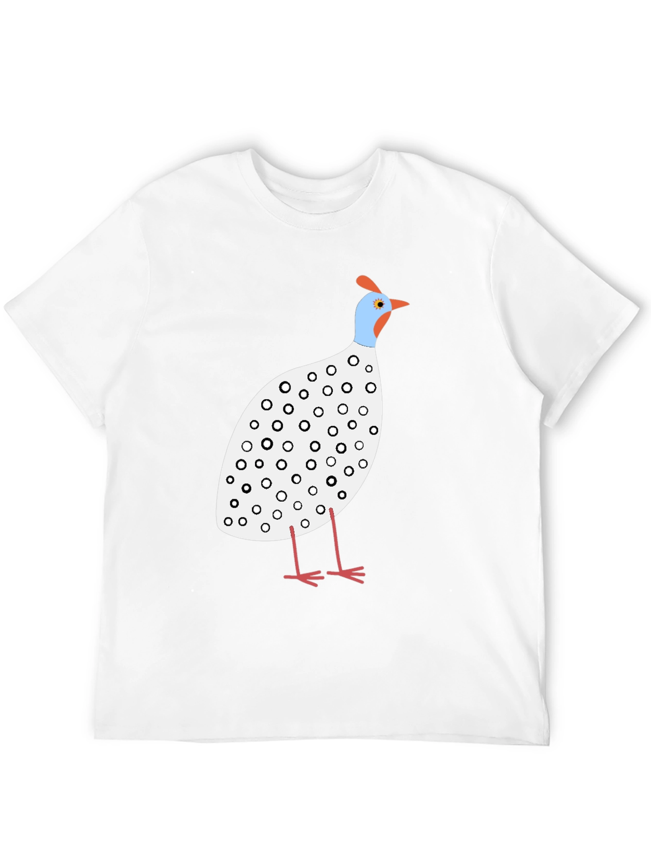 Black Guinea Fowl Graphic Tee - Black Cotton Shirt view 12