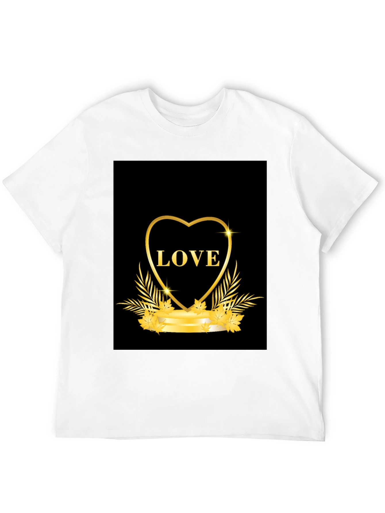 Black Love Heart Graphic Tee - Black Casual T-Shirt view 12
