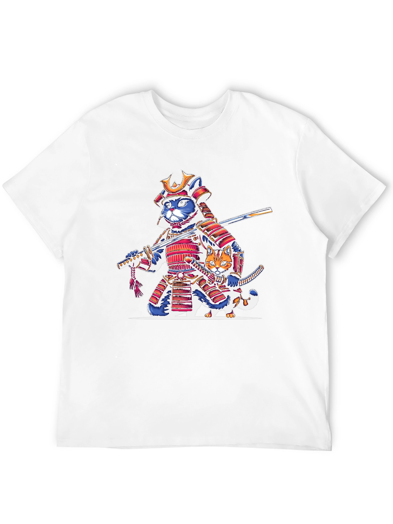 Black Samurai Cat T-Shirt: Feline Warrior Design view 12