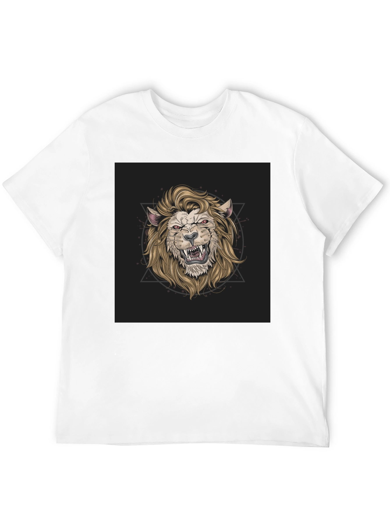 Black Lion Graphic Print Black T-Shirt view 12