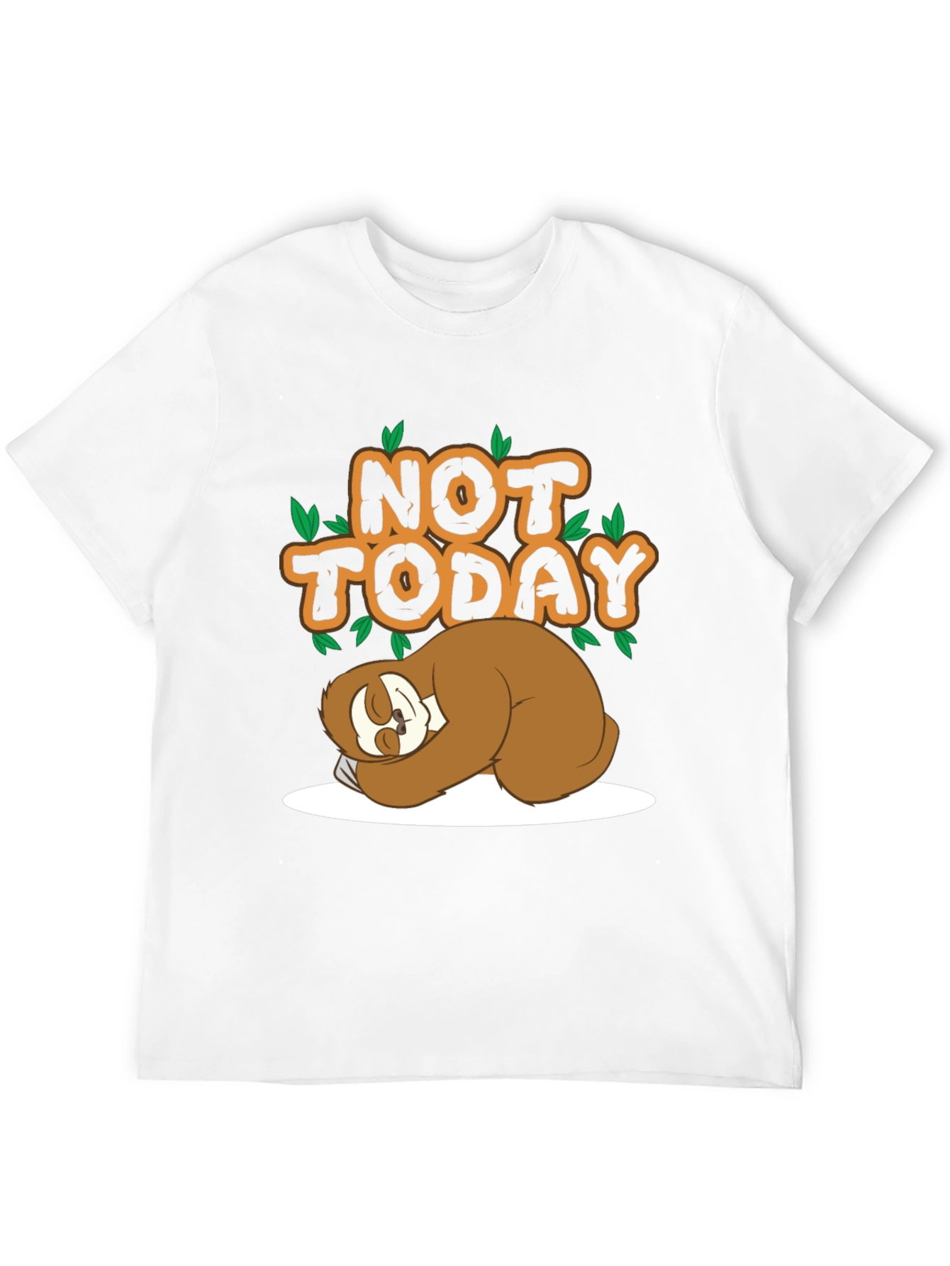 Black Funny Sloth Not Today Black T-Shirt view 12
