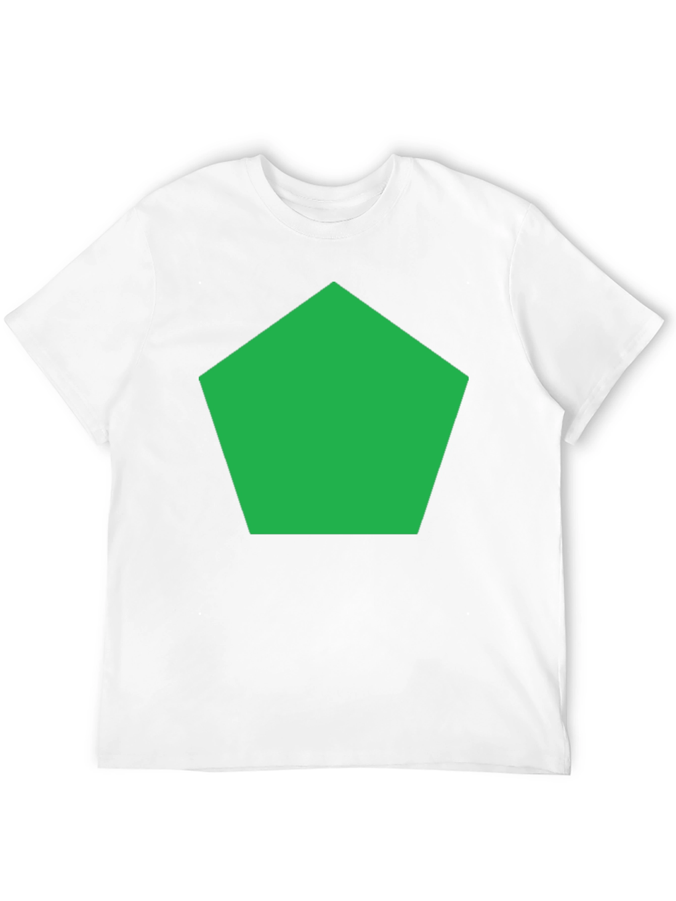 Black Modern Geometric Tee - Green Pentagon Design view 12