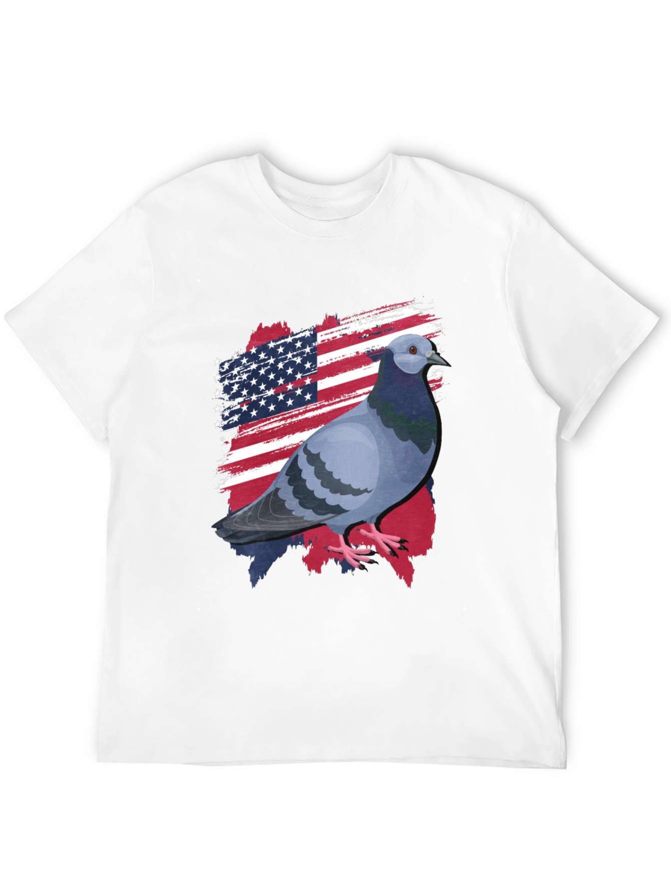 Black Patriotic Pigeon Graphic Tee - American Flag Bird T-Shirt view 12