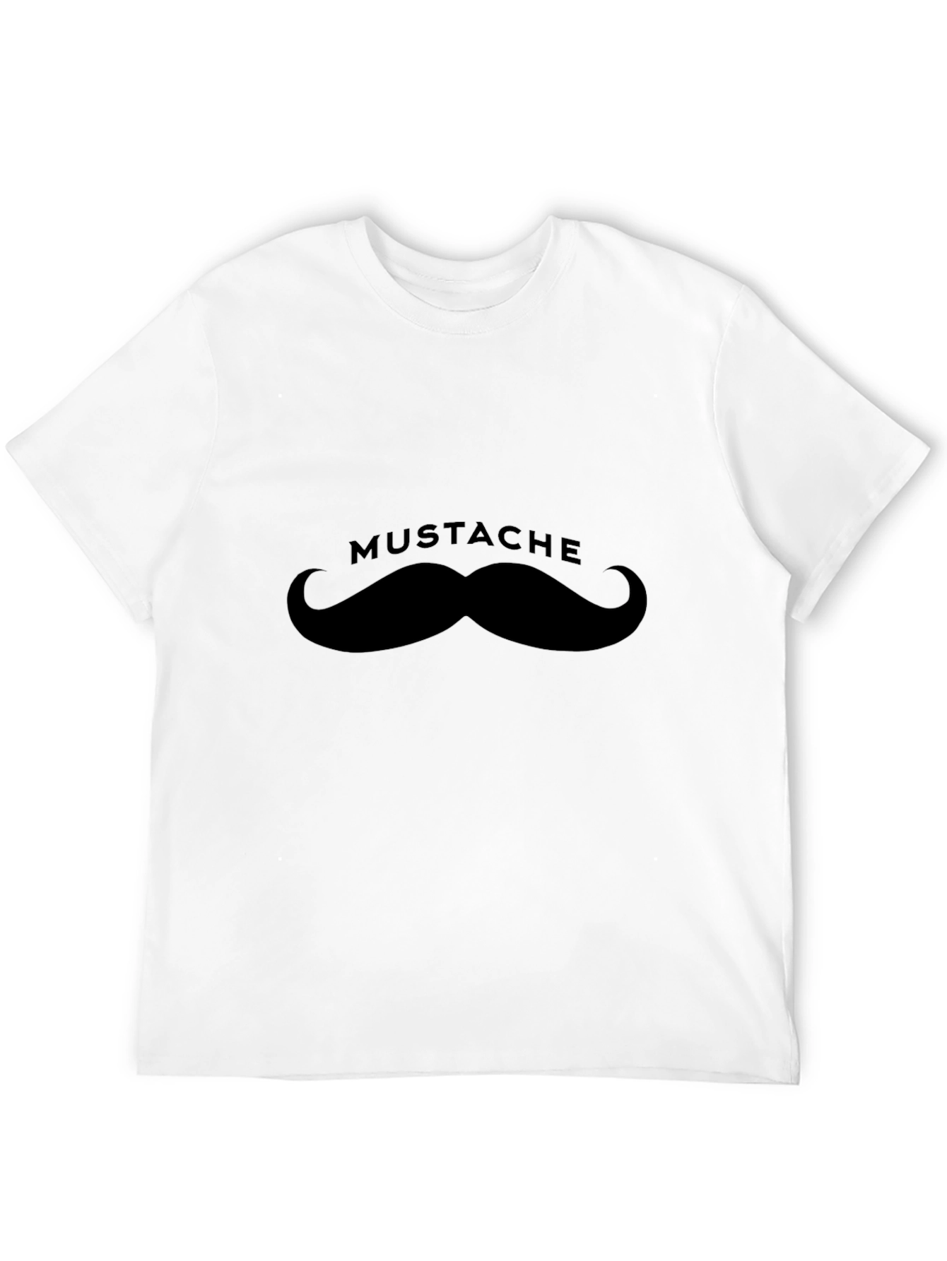 Black Mustache Graphic Tee - Classic Crew Neck T-Shirt view 12