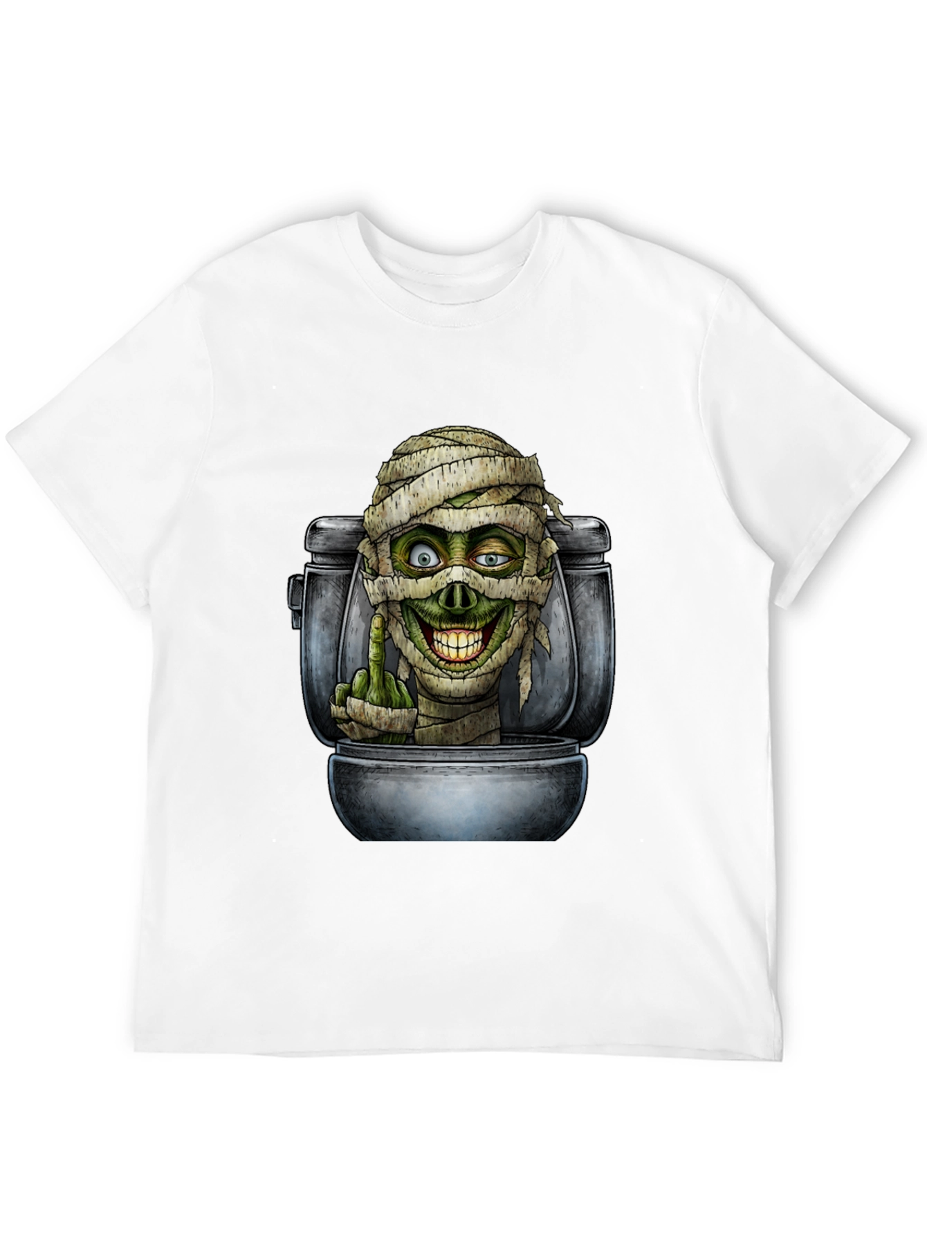 Black Toilet Mummy Graphic T-Shirt view 12