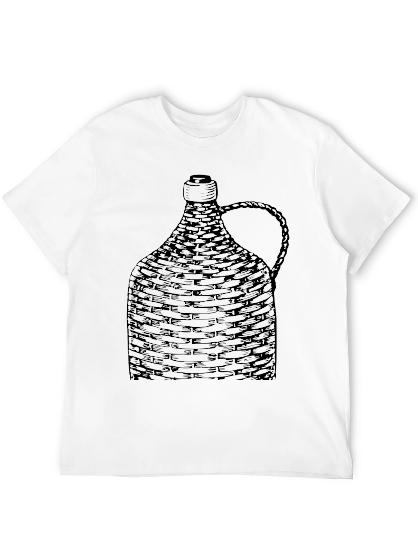 Black Woven Bottle Design Black T-Shirt view 12