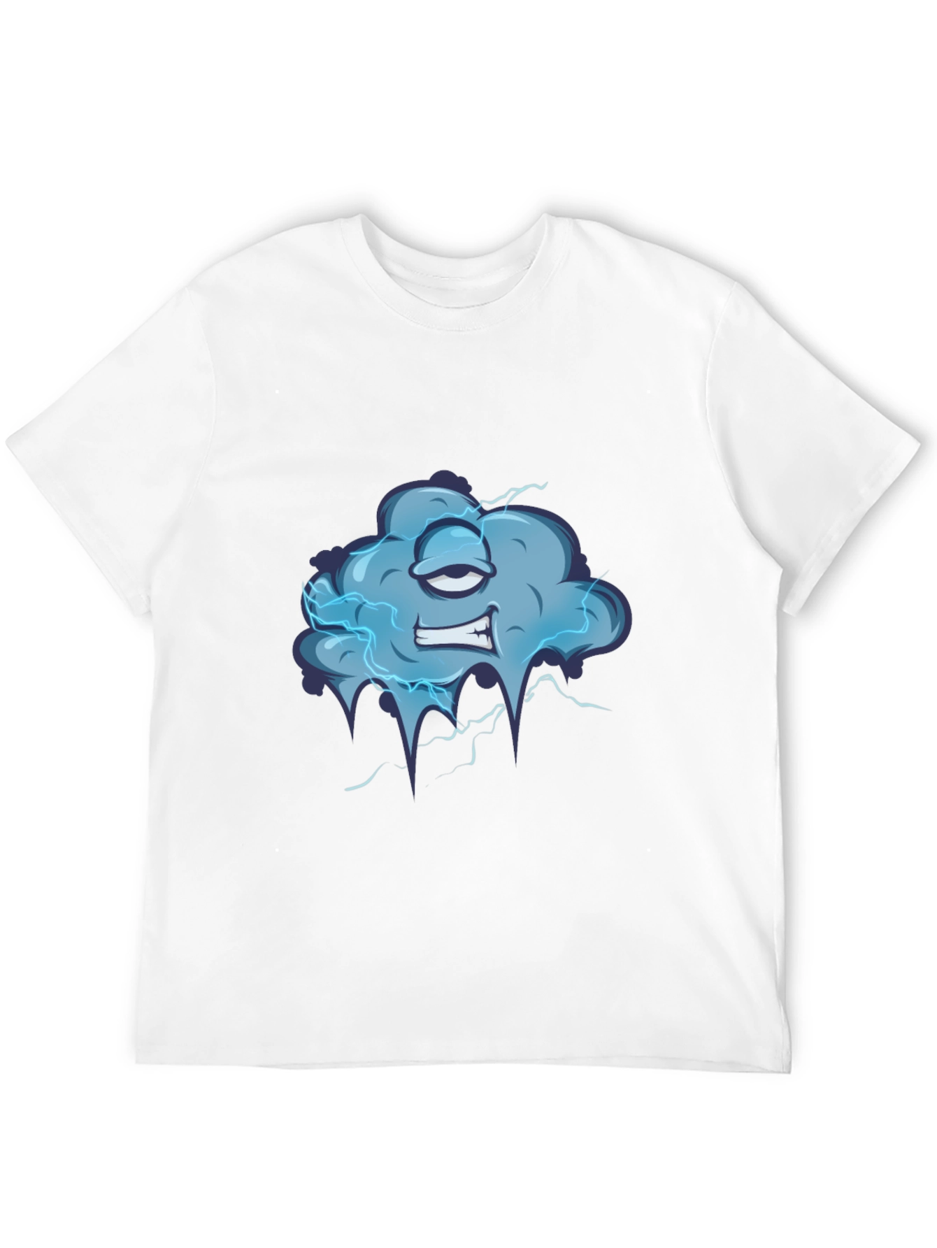 Black Cartoon Cloud Graphic Tee - Men's Black T-Shirt view 12