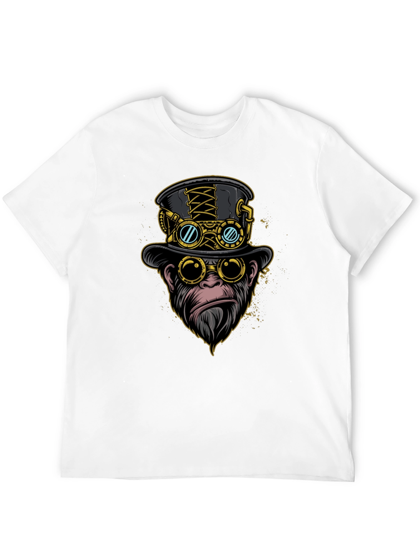 Black Steampunk Monkey Graphic Tee view 12