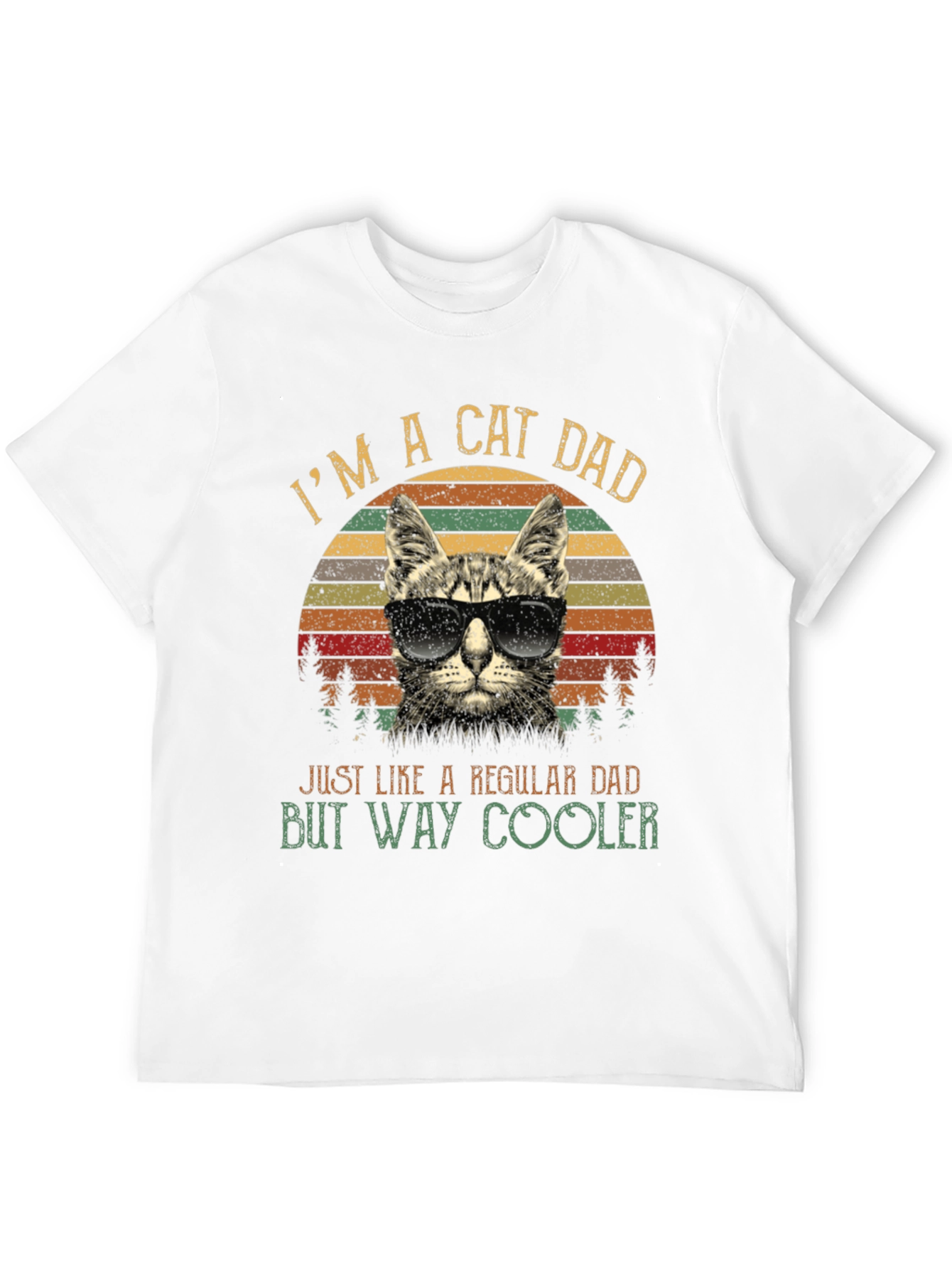 Black Cool Cat Dad T-Shirt - Just Like a Regular Dad, But Way Cooler! view 12