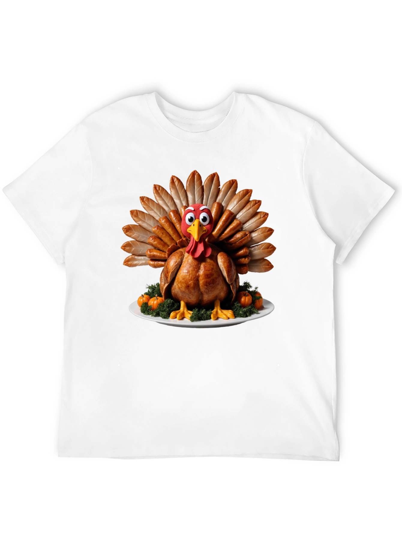 Black Thanksgiving Turkey T-Shirt - Sausage Feather Cartoon Bird view 12