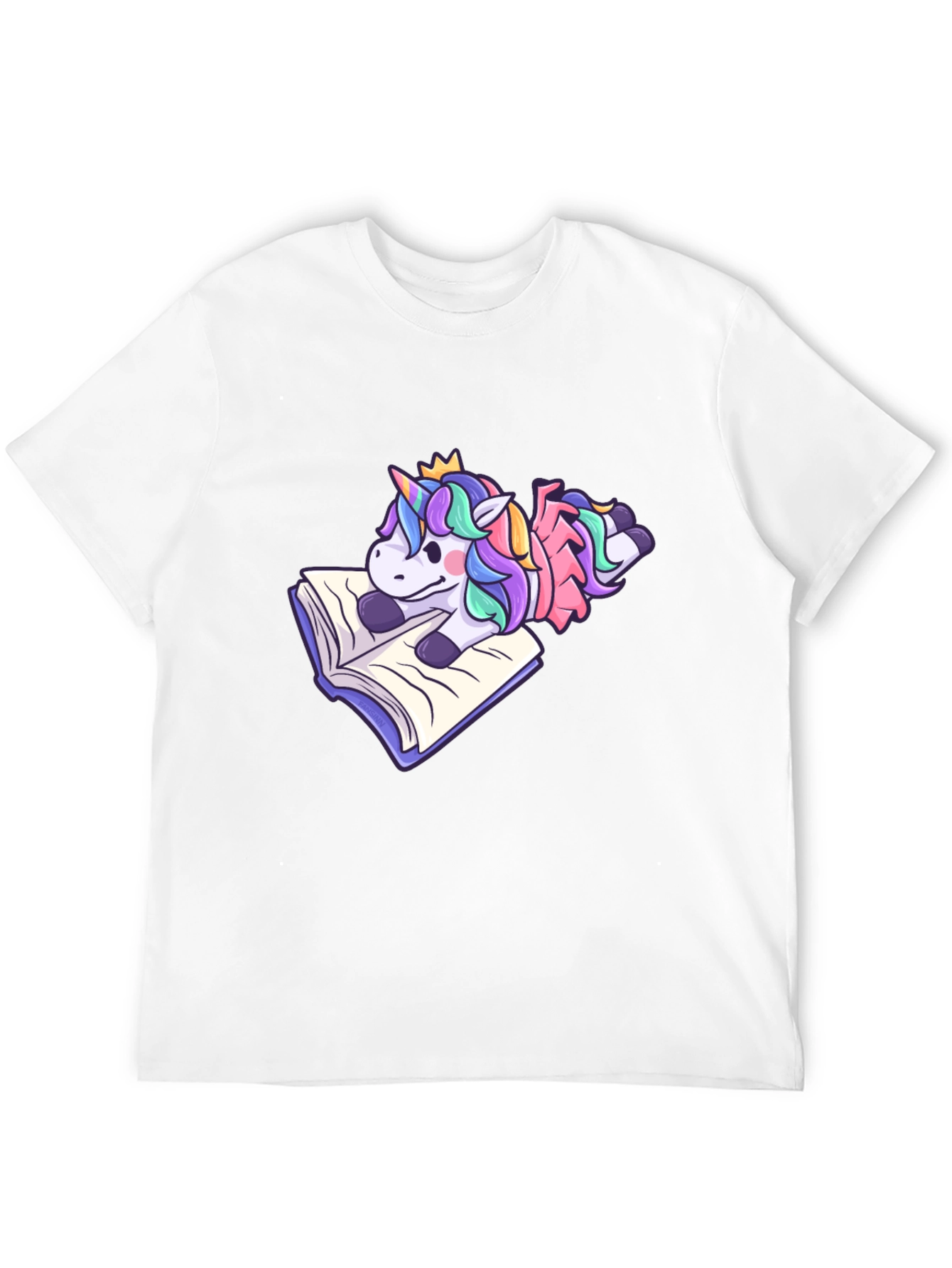 Black Unicorn Reading Book T-Shirt - Cute Cartoon Tee view 12