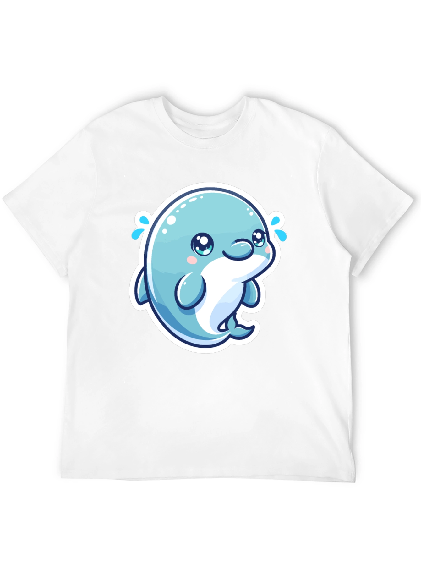 Cute Dolphin Graphic Tee - Soft Cotton Black T-Shirt - 12