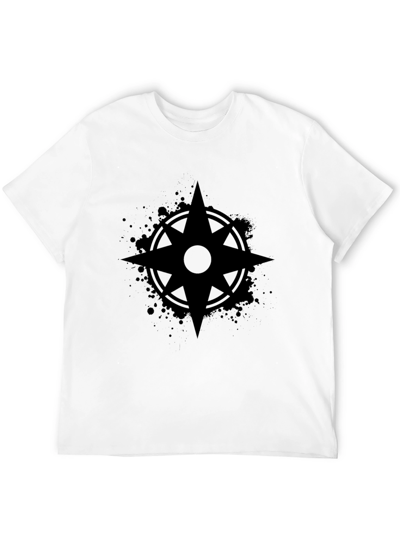 Black Dark Compass Rose Graphic Tee - Stylish Men's T-Shirt view 12