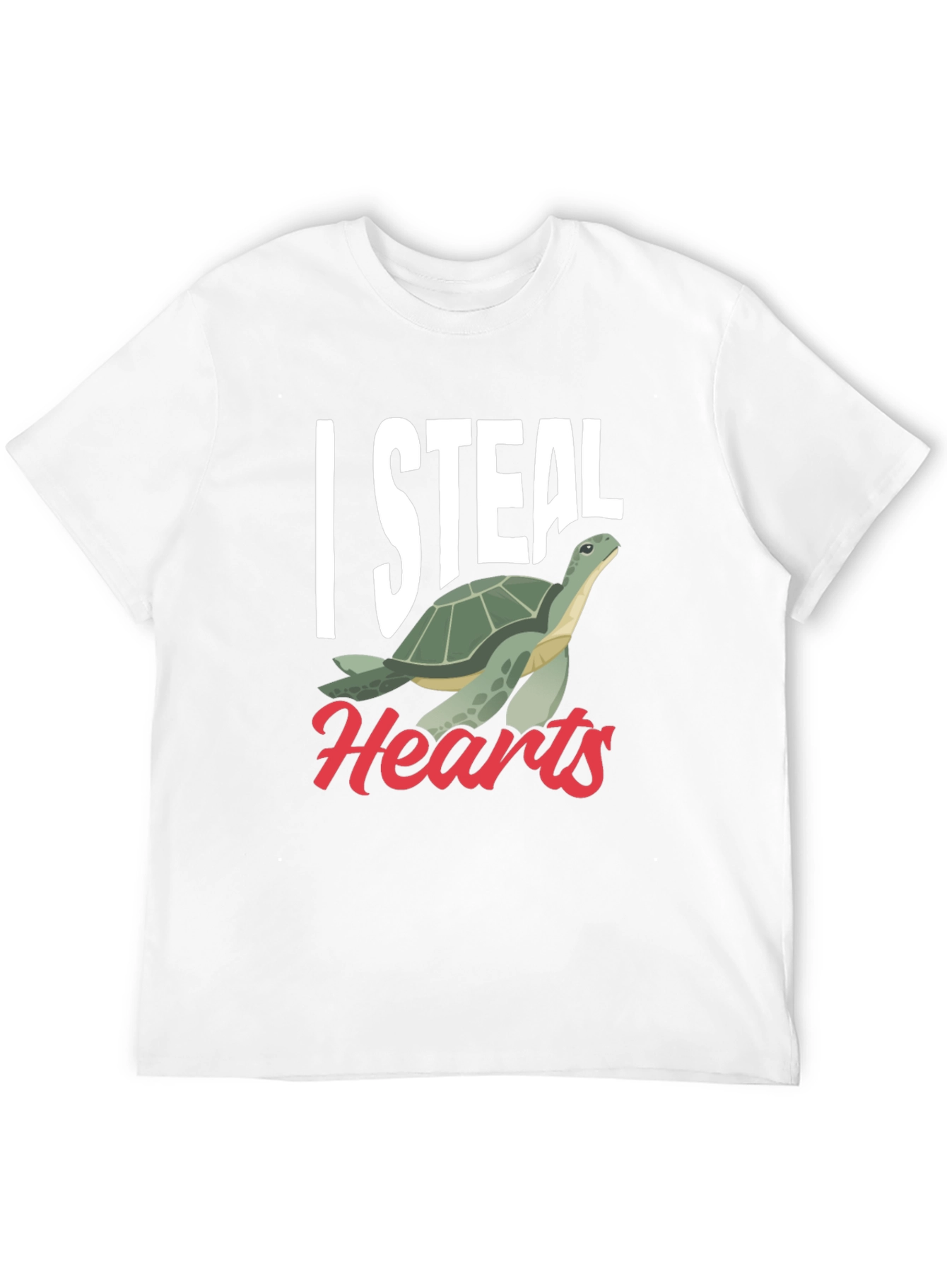 Black I Steal Hearts Turtle Graphic Black T-Shirt view 12