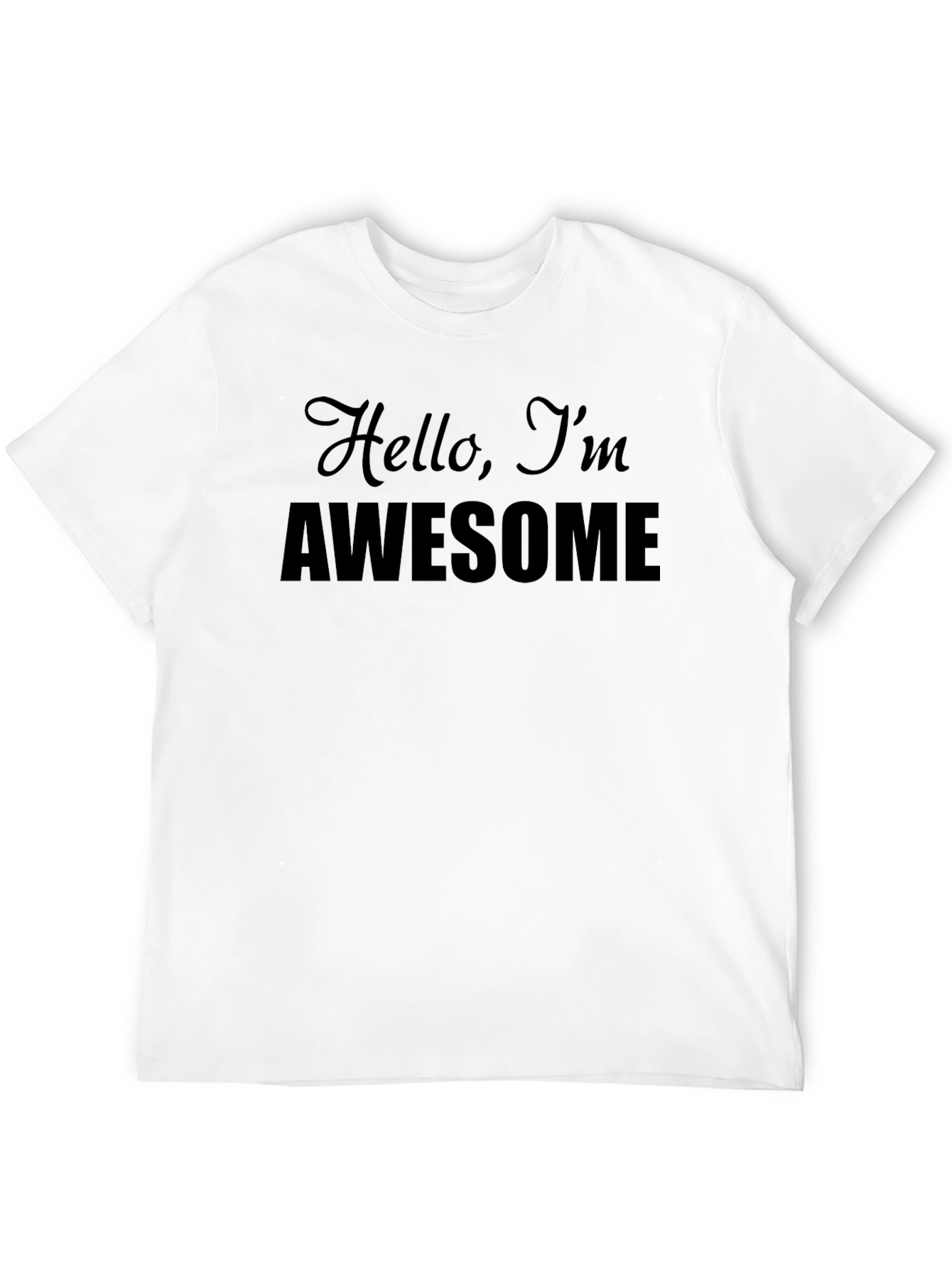 Black Hello, I'm Awesome Black Graphic Tee view 12