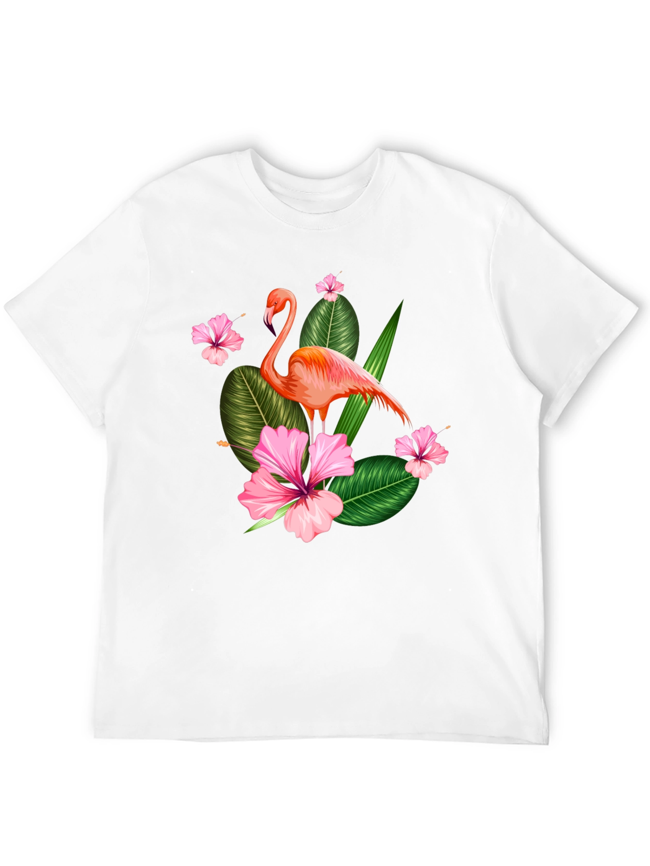 Black Tropical Flamingo Graphic T-Shirt view 12