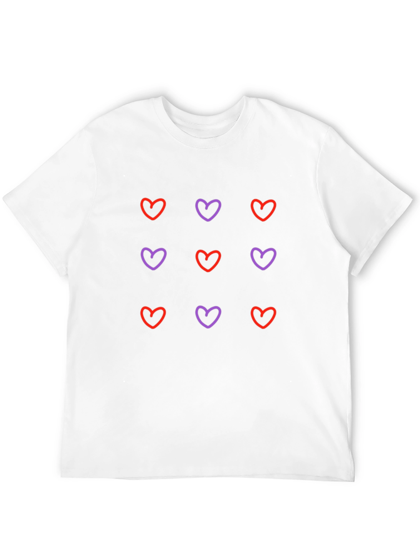 Black Heart Pattern Black T-Shirt - Casual Style view 12