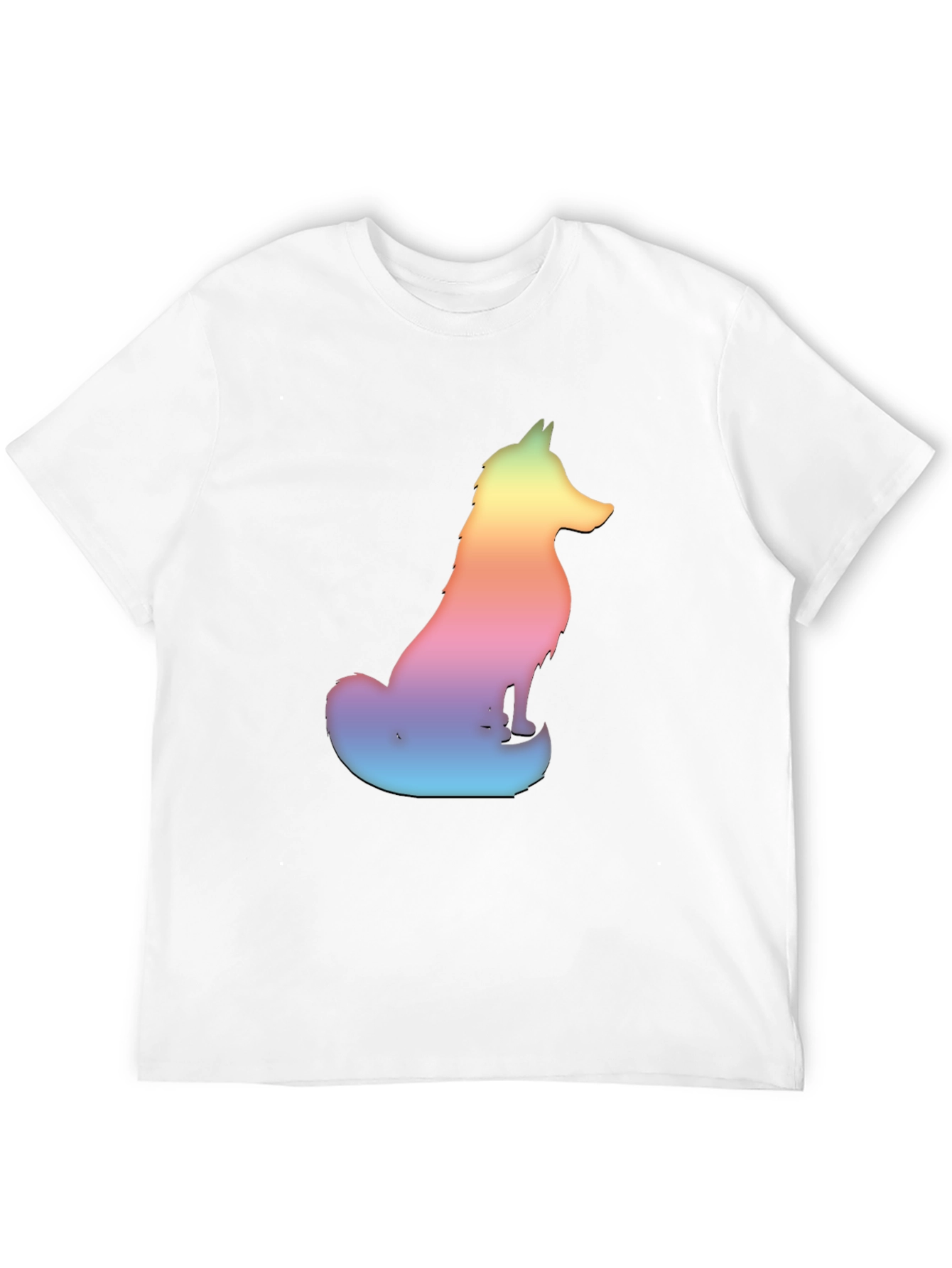 Black Rainbow Fox Graphic Tee - Men's Black T-Shirt view 12