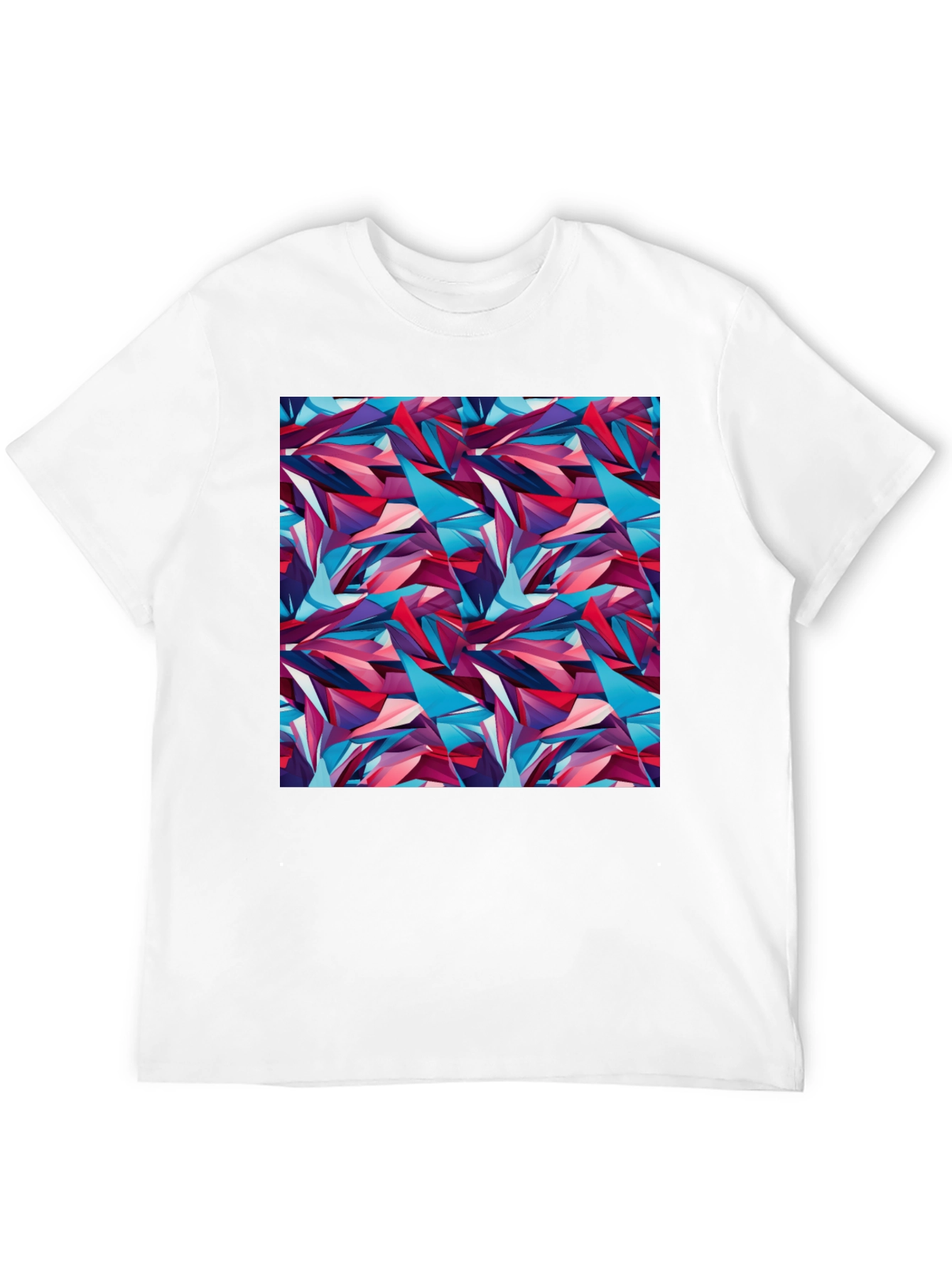 Black Abstract Geometric Pattern Black T-Shirt view 12