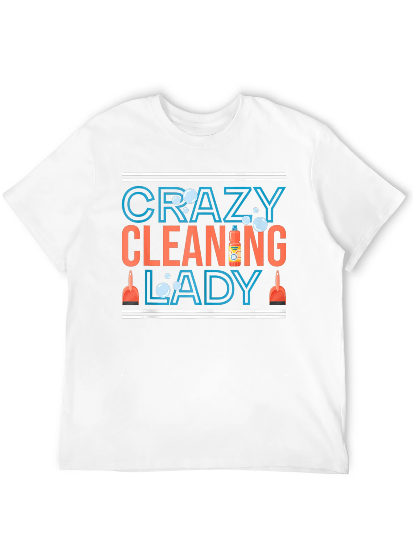 Black Crazy Cleaning Lady T-Shirt - Funny Cleaning Tee view 12