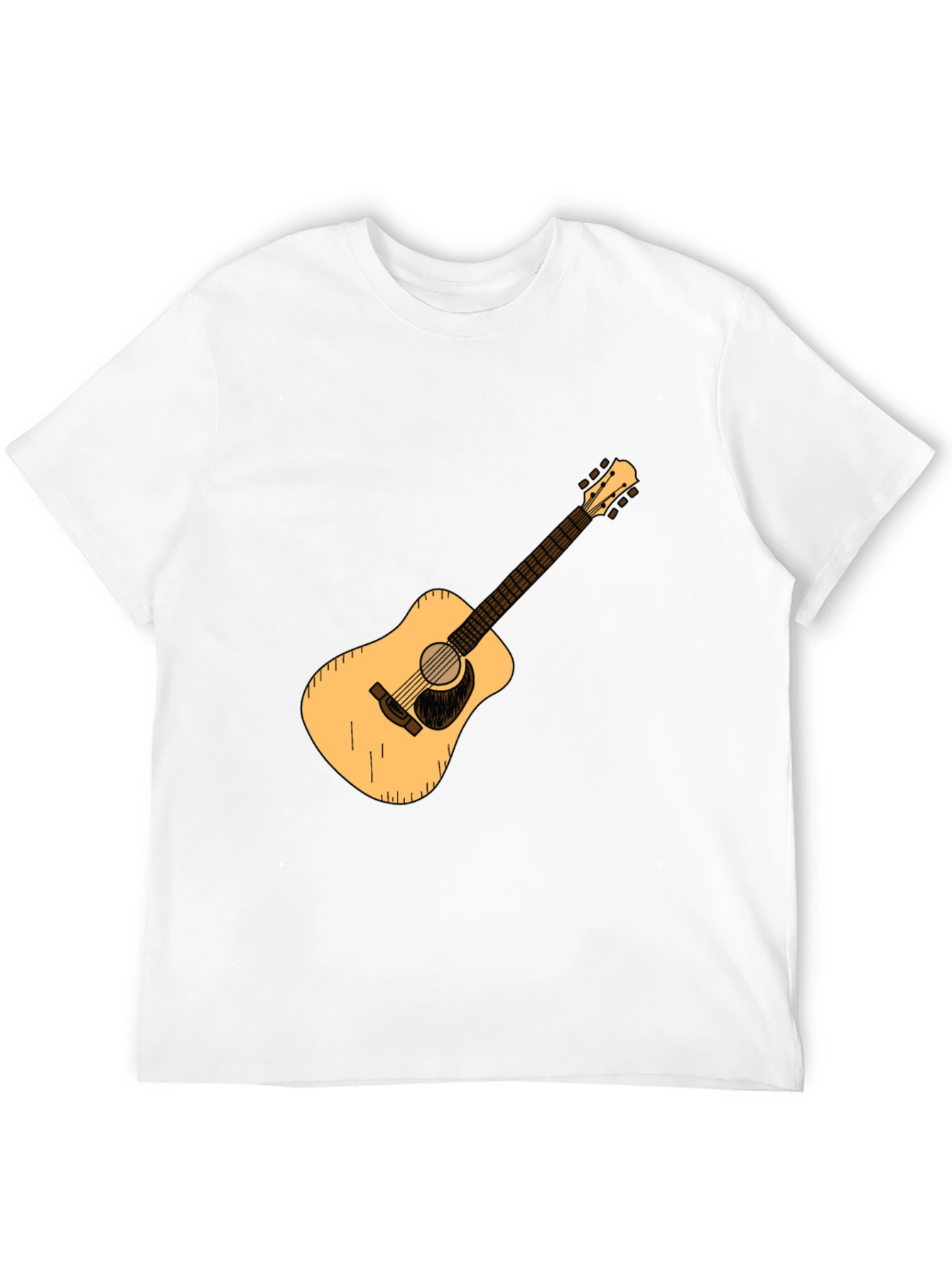 Black Guitar Graphic Tee - Black Cotton Casual T-Shirt view 12