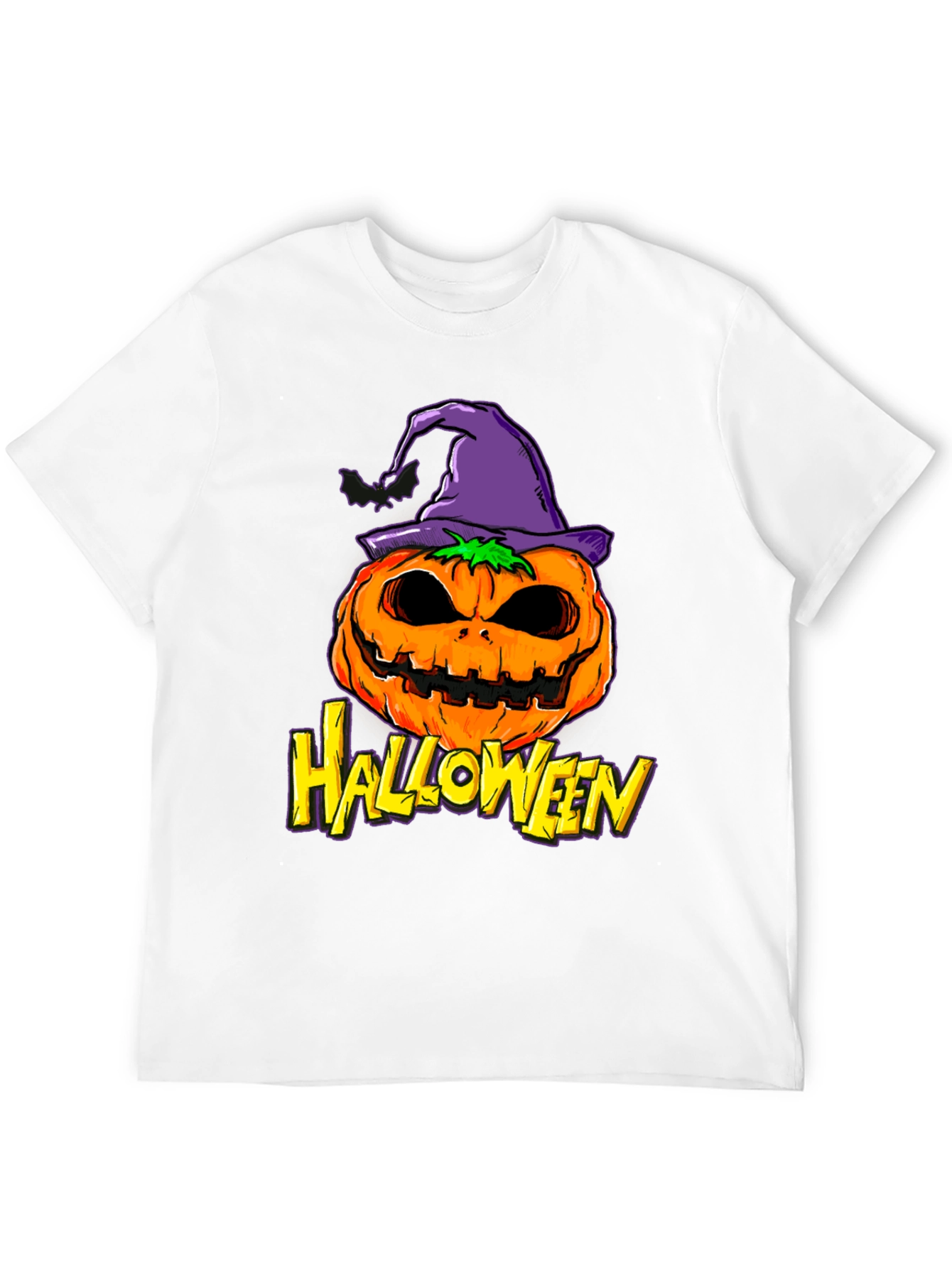 Black Halloween Pumpkin Witch Hat Graphic Tee view 12