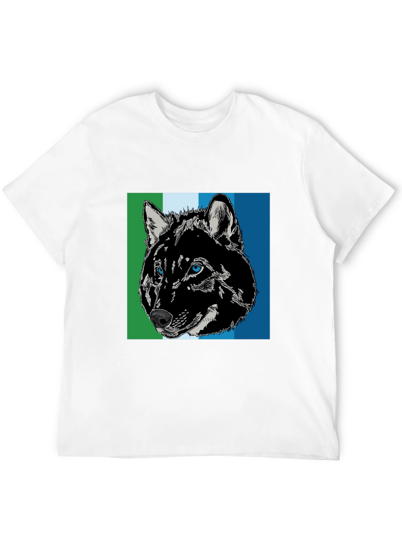 Black Wolf Graphic Print Black T-Shirt view 12