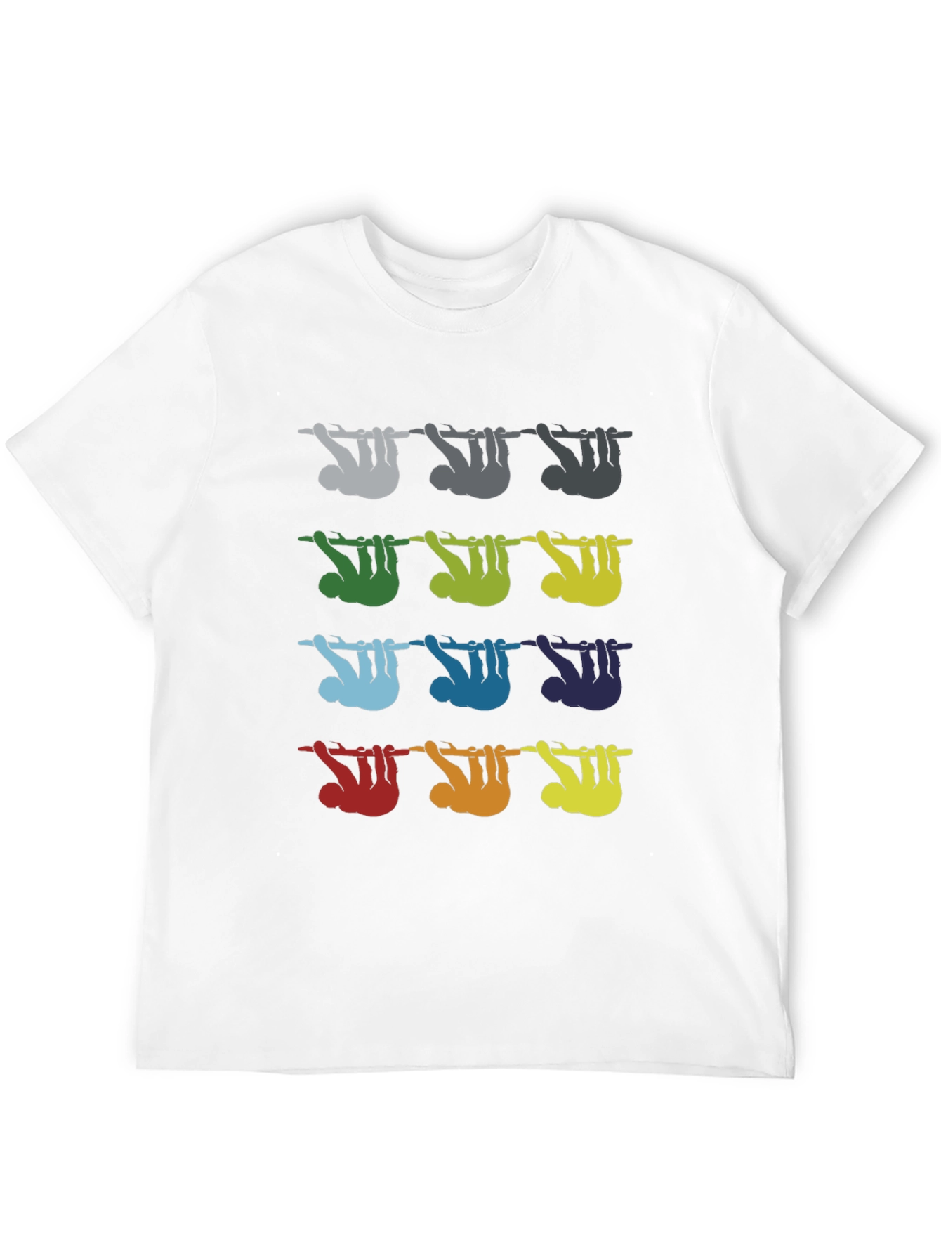 Black Colorful Sloth Tee view 12