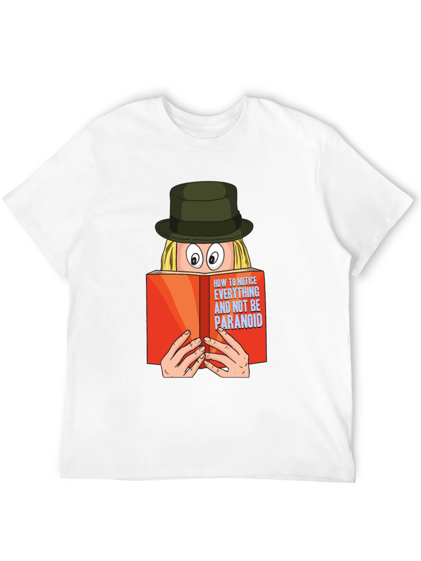 Black Paranoid Book Reader Black T-Shirt view 12