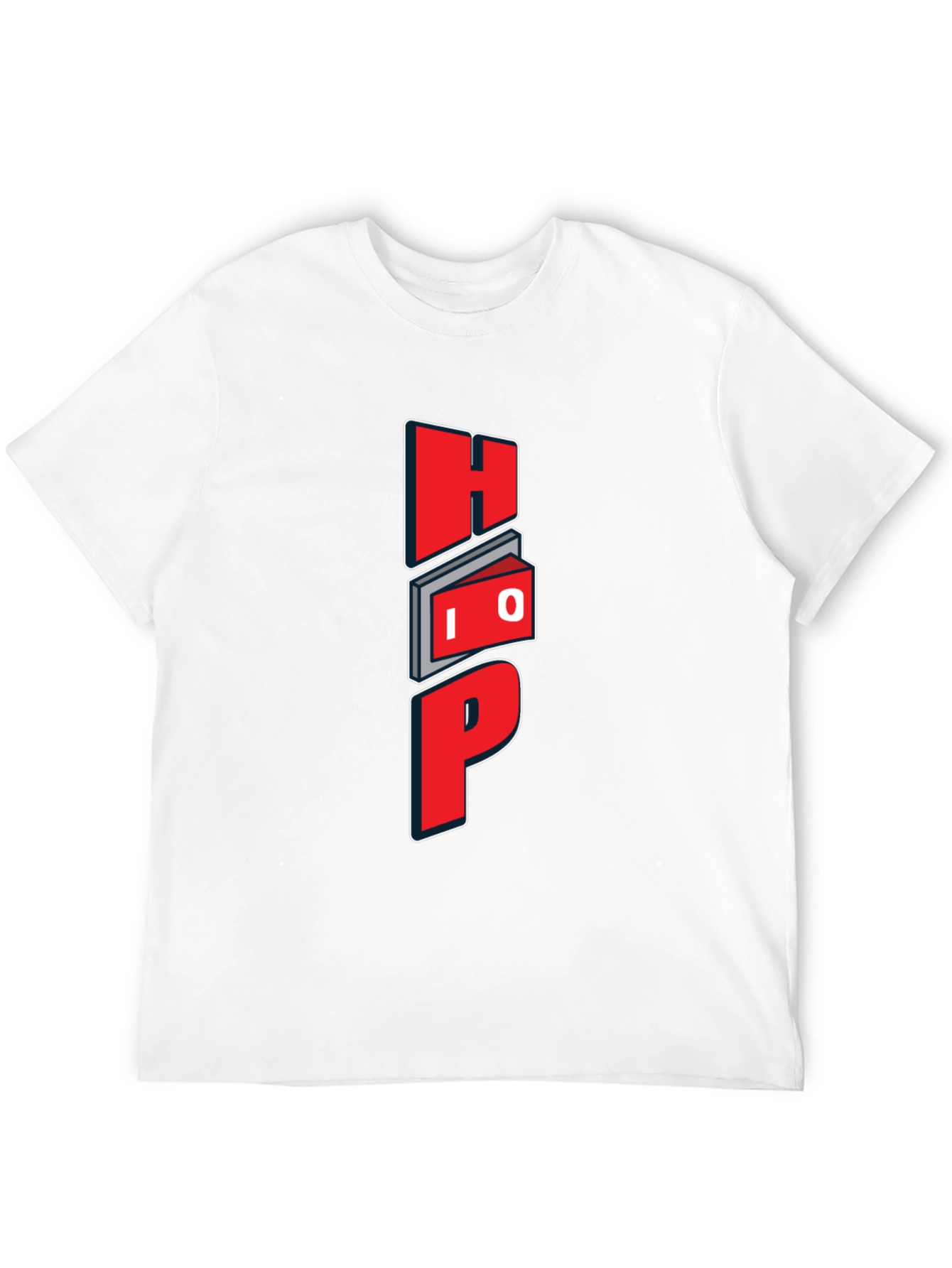 Black Unique Graphic Black T-Shirt - Red "HOP" Design view 12