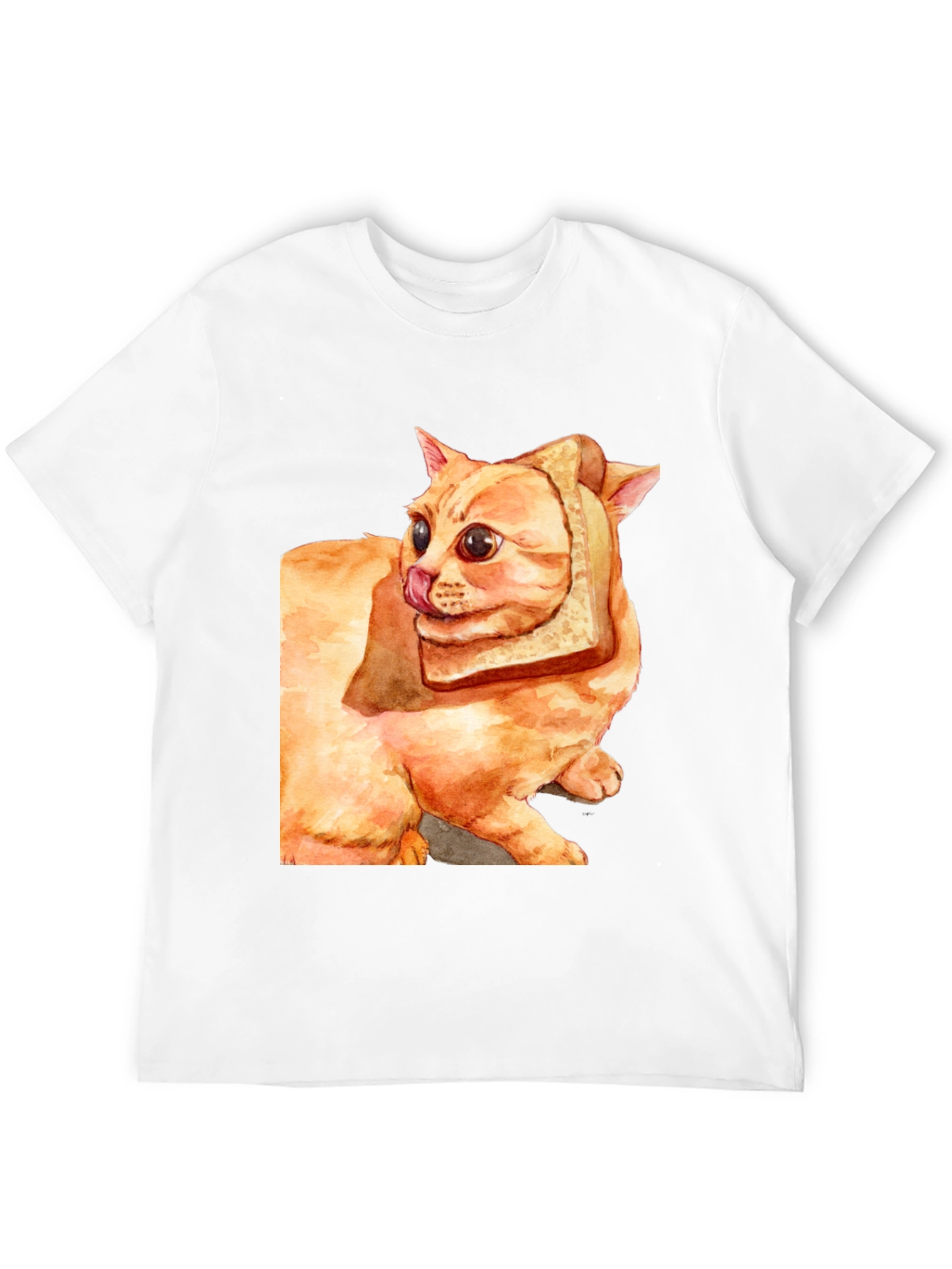 Black Cat Bread Slice Graphic Tee - Unique Design view 12