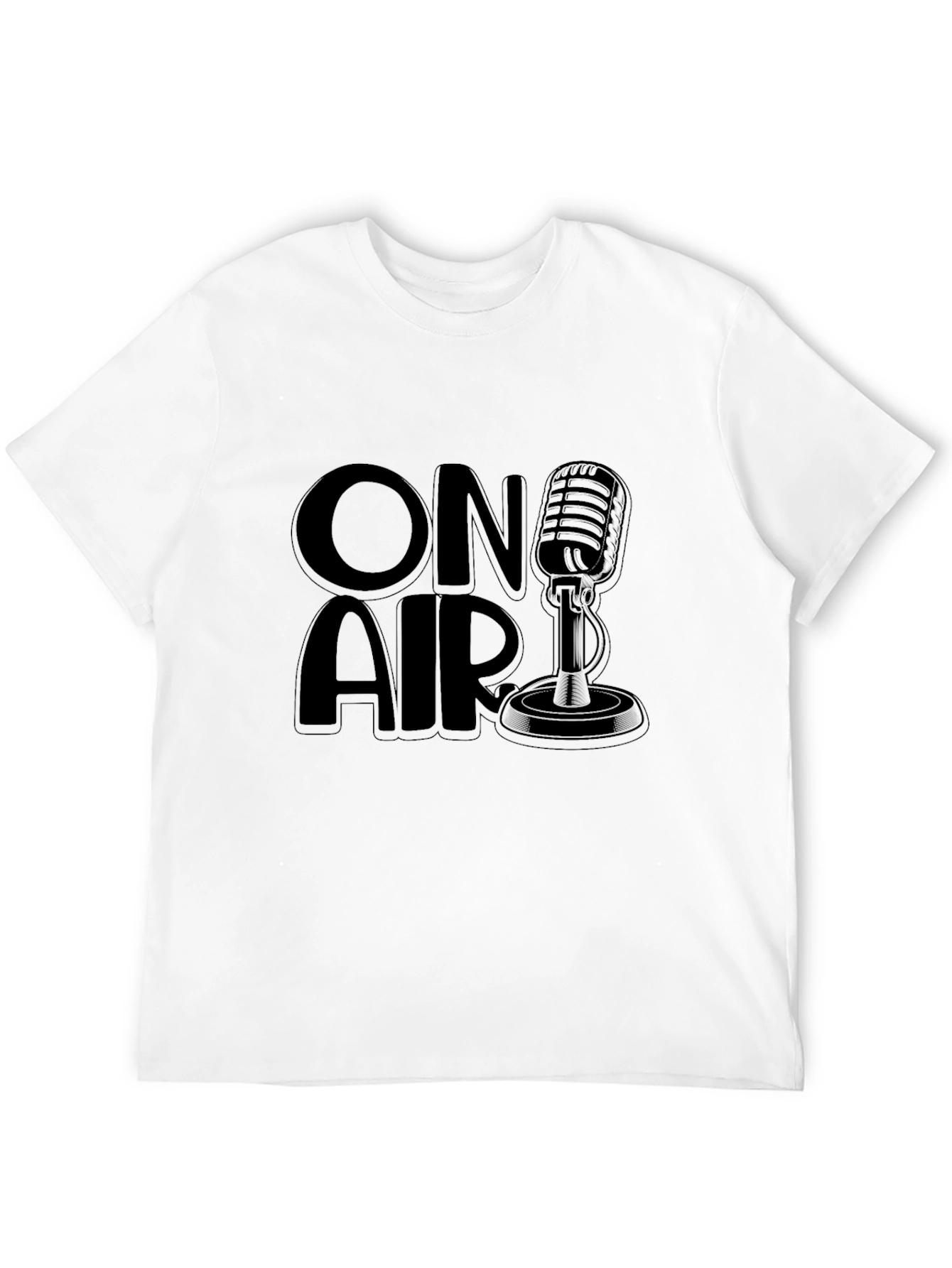 Black On Air Microphone Graphic Tee - Black view 12