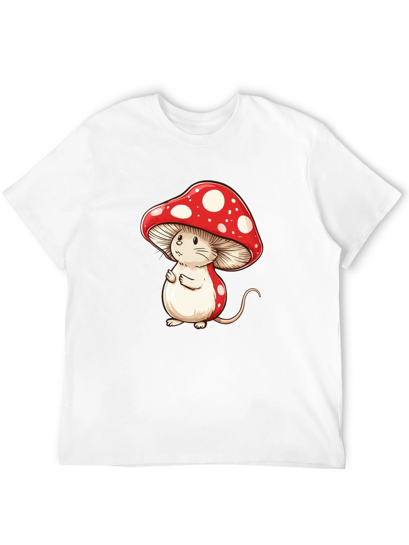 Black Mushroom Mouse T-Shirt - Fun Cartoon Graphic Tee view 12