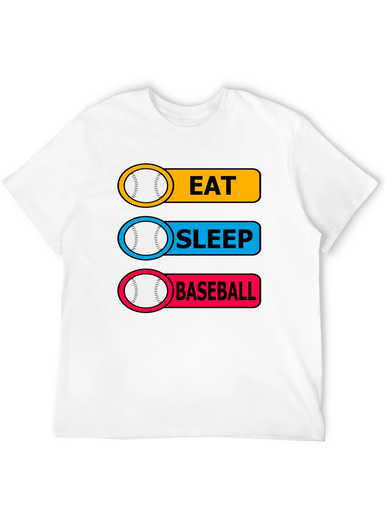 Black Eat Sleep Baseball T-Shirt Funny Sports Tee view 12