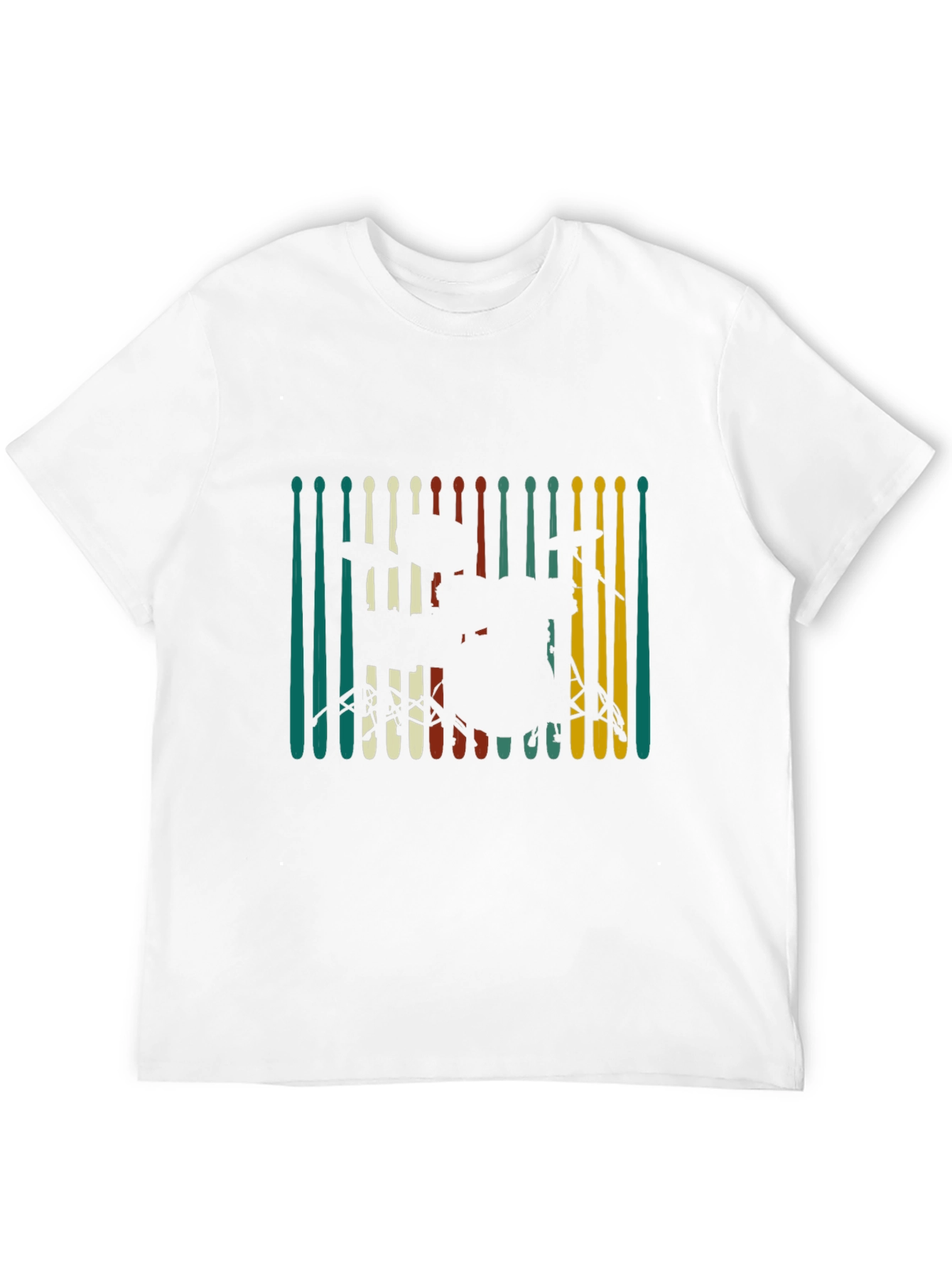 Black Drum Set Graphic Tee - Retro Musician T-Shirt view 12