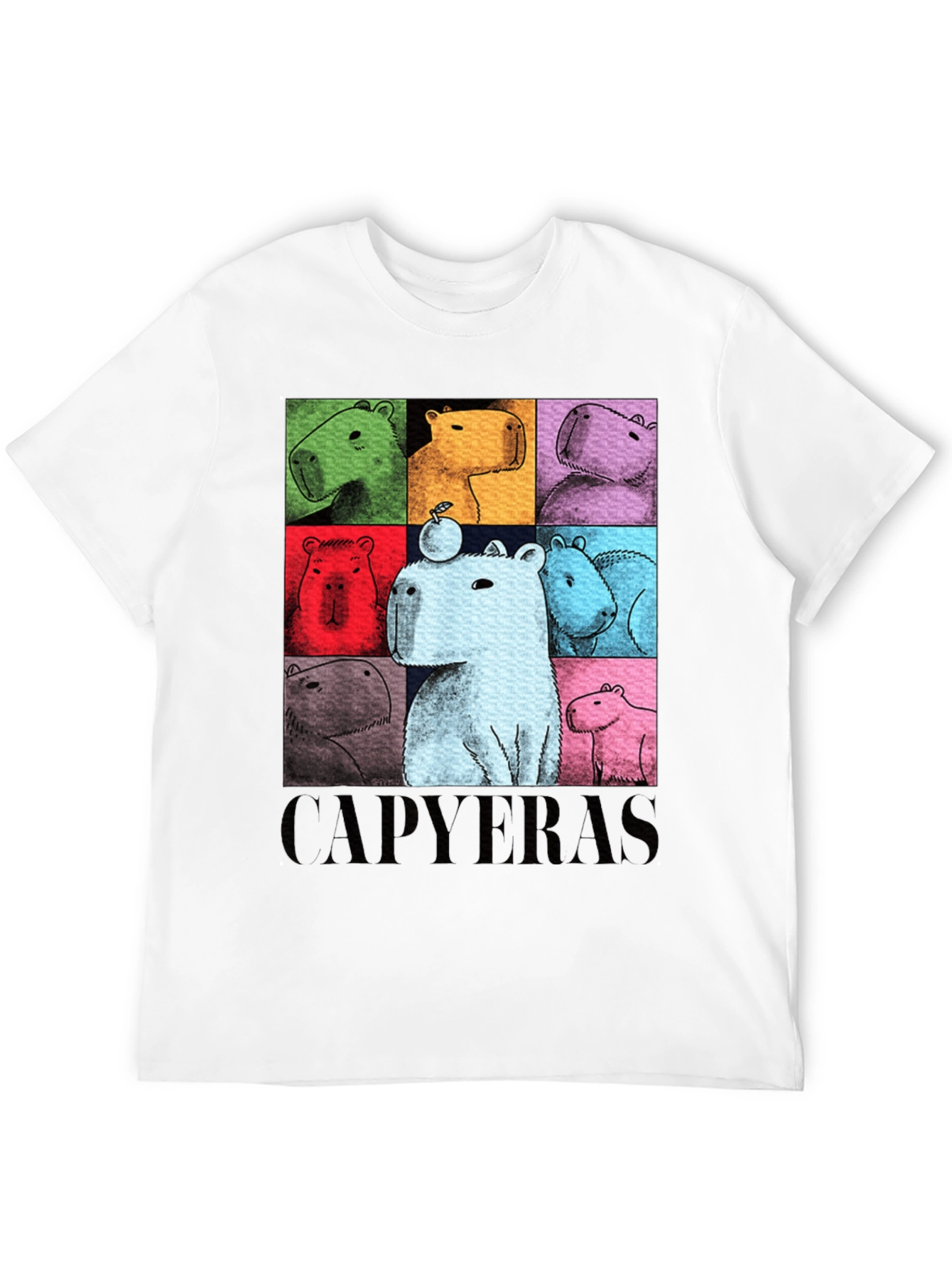 Black Capybara Pop Art Graphic Tee view 12