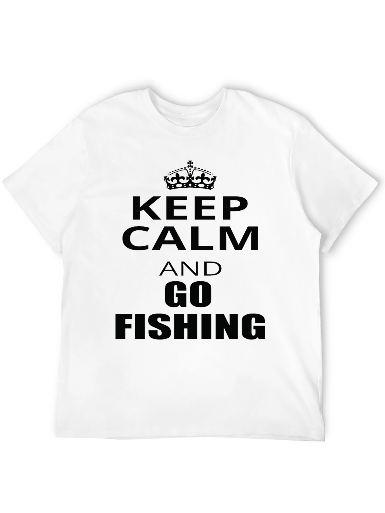 Black Keep Calm & Go Fishing Graphic T-Shirt view 12