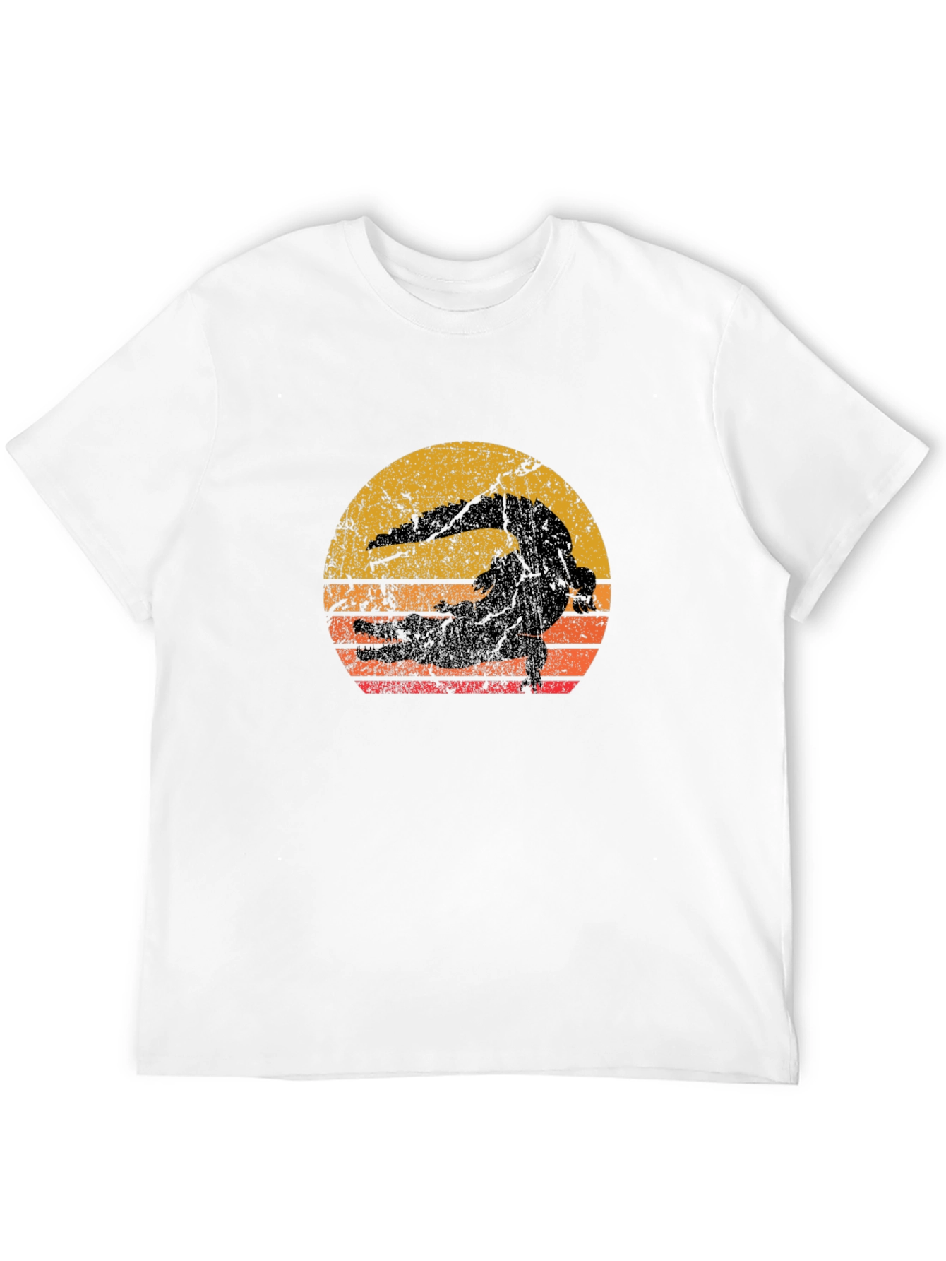 Black Vintage Alligator Sunset Graphic Tee - Black view 12