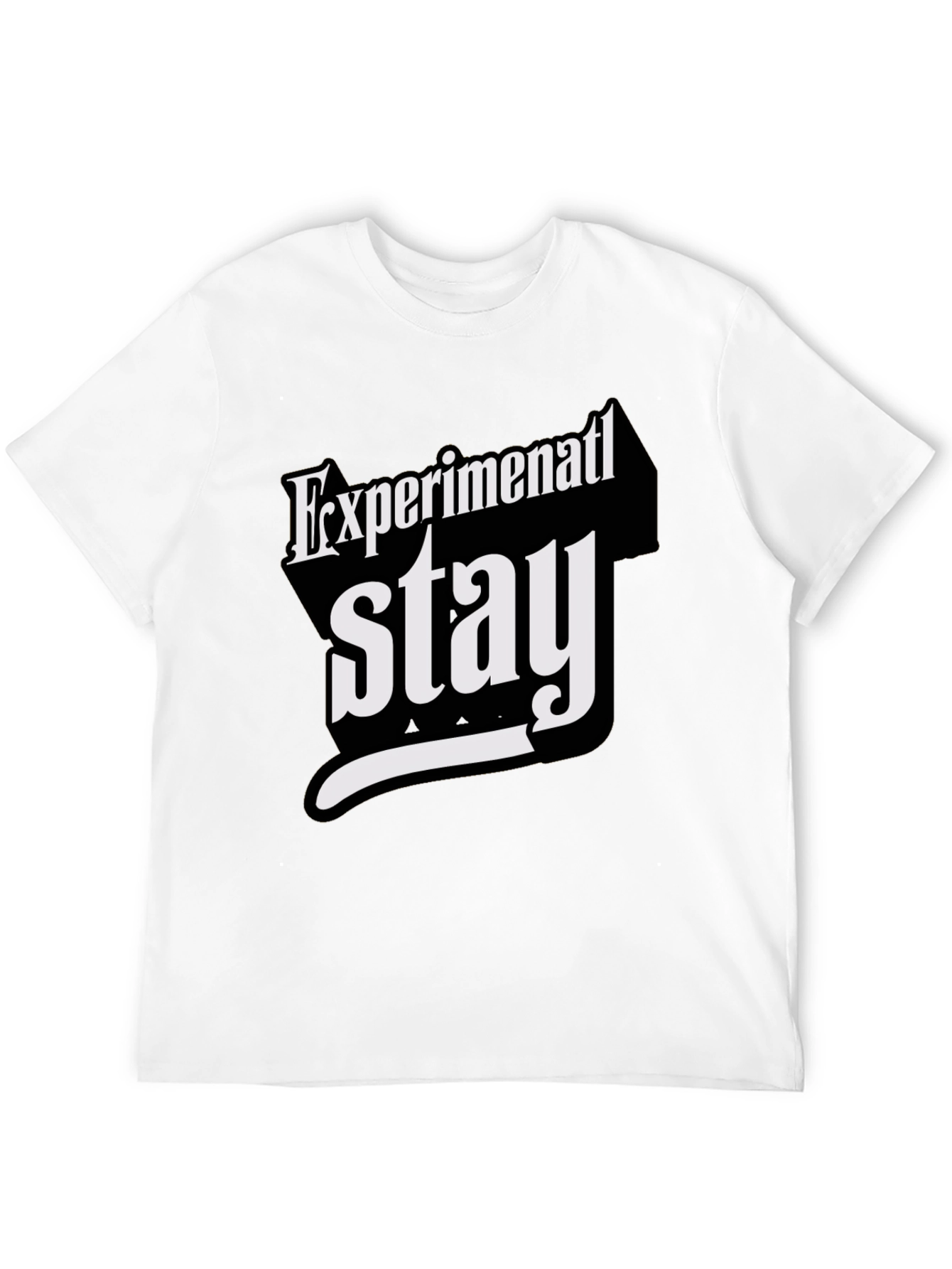 Black Experimental Stay T-Shirt - Bold Graphic Tee view 12