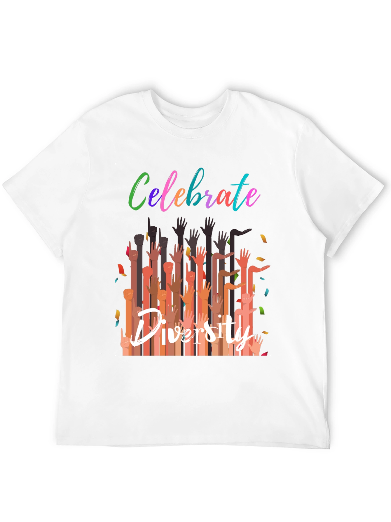 Black Celebrate Diversity Graphic Tee - Black Unisex T-Shirt view 12