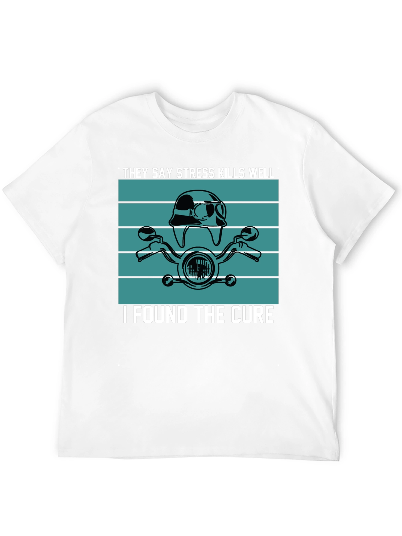 Black Stress Kills Cure Motorcycle T-Shirt view 12